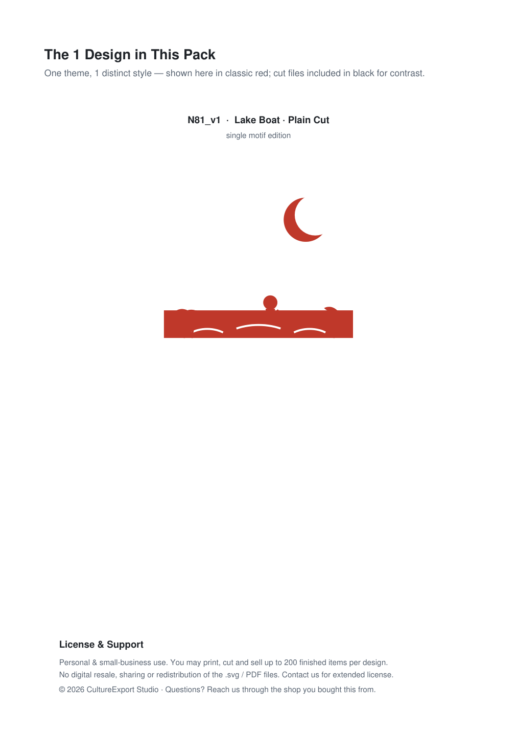 Lake Boat Paper Cut Template - Free SVG + PDF Pack - design