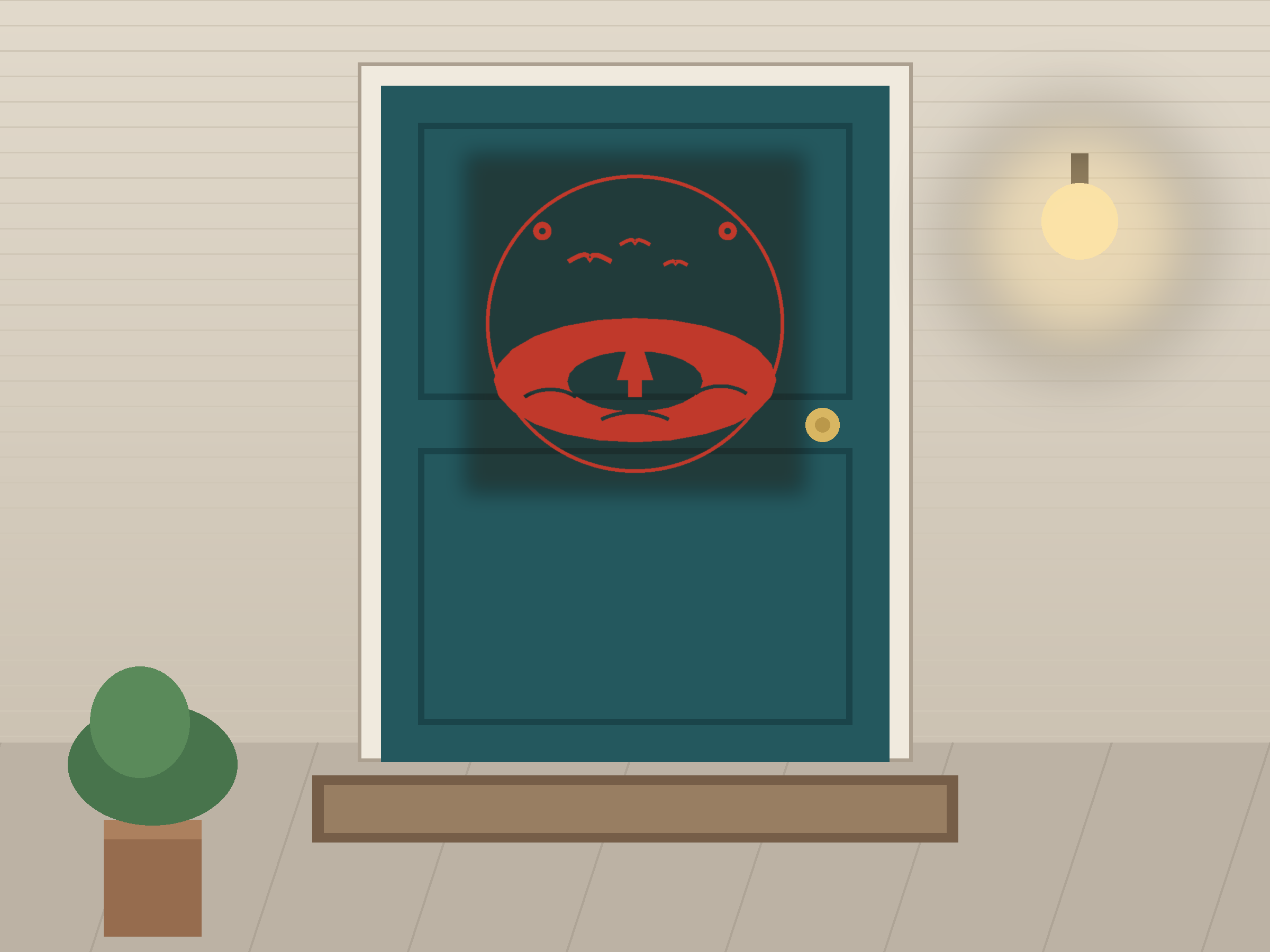 Lake Island Ornate Paper Cut Panel - Free SVG + PDF Pack - on a desk