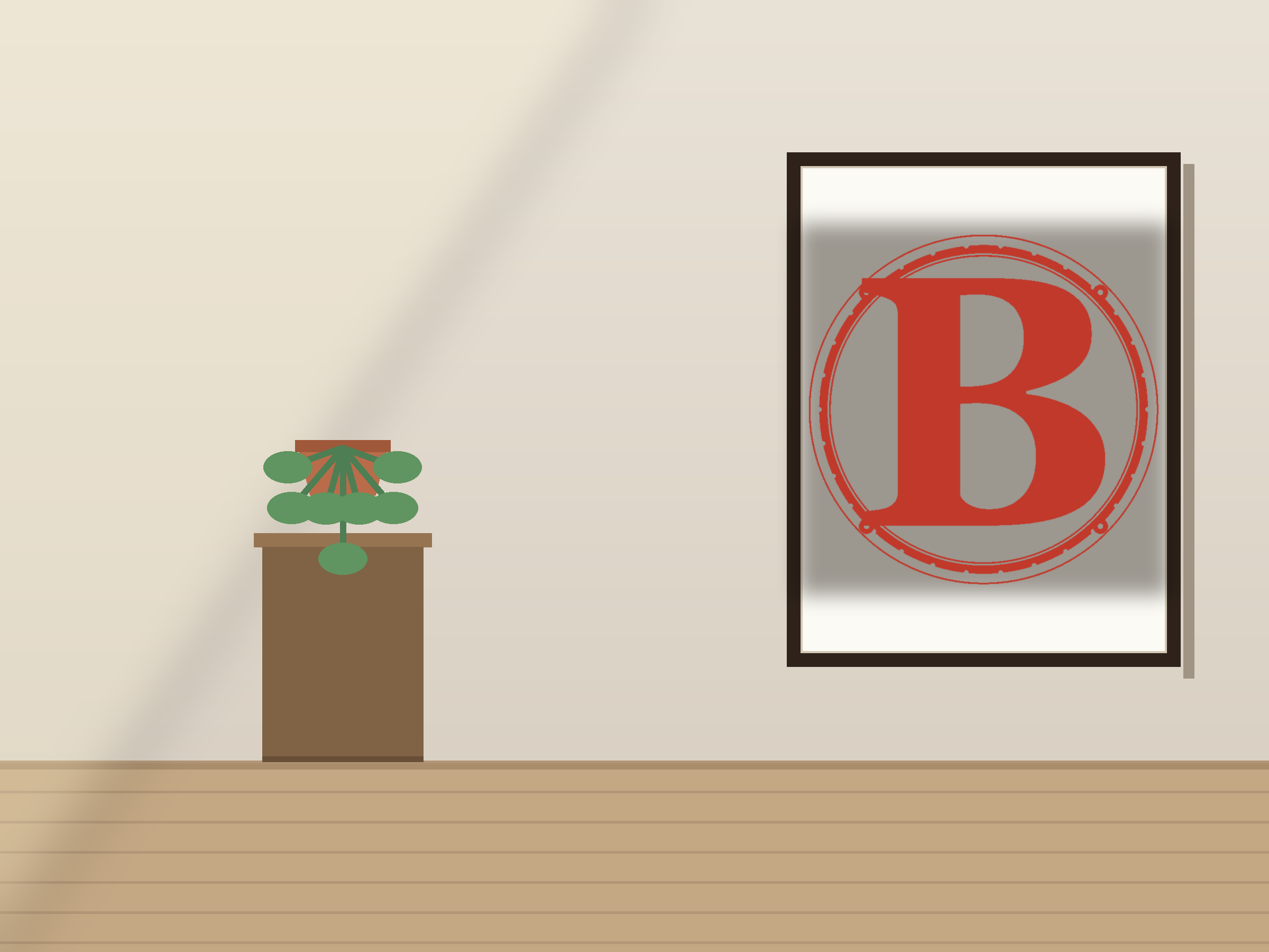 Letter B Window Roundel Paper Cut - Free SVG + PDF Pack - on a desk
