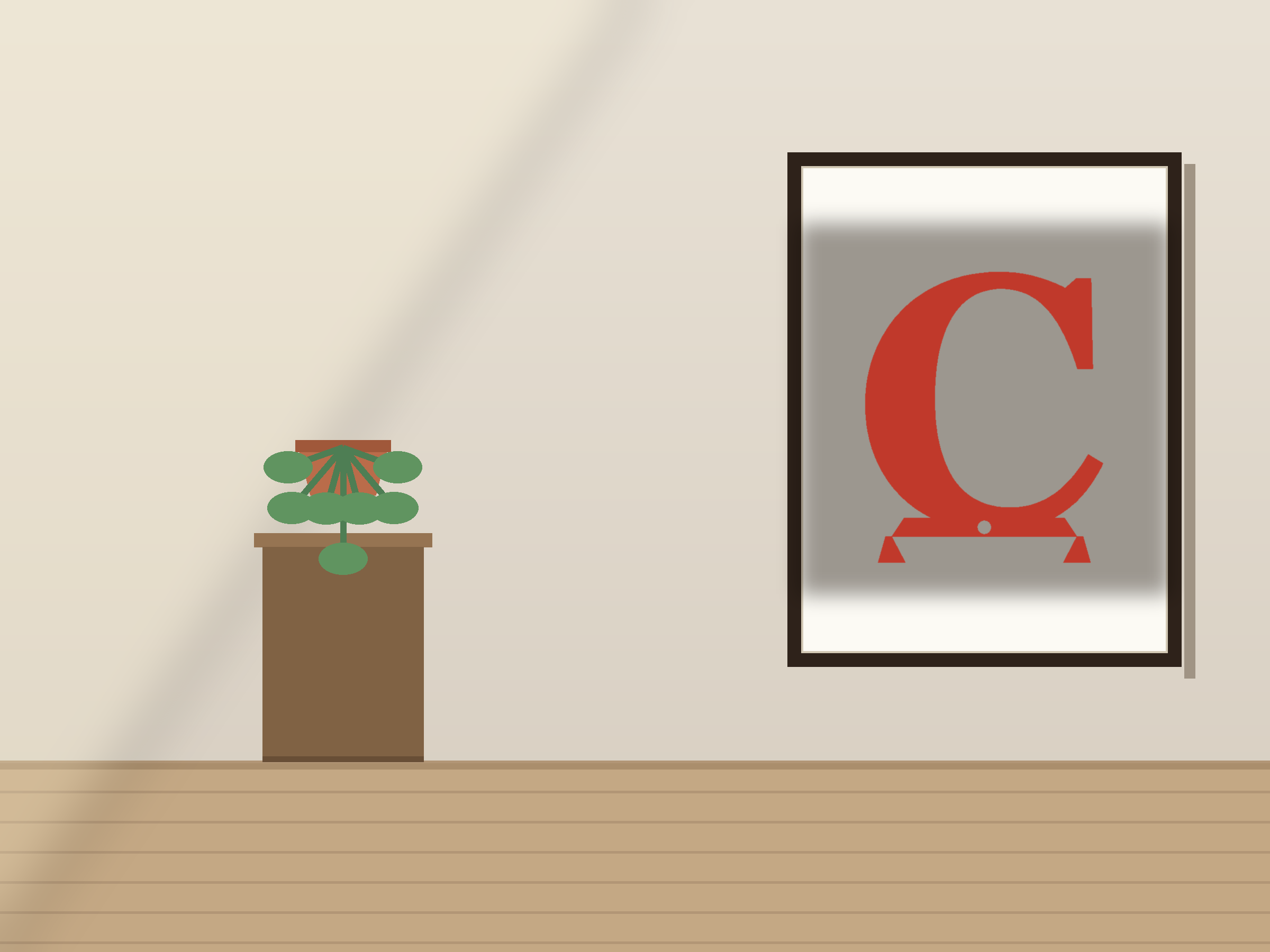 Letter C Banner Paper Cut - Free SVG + PDF Pack - on a desk