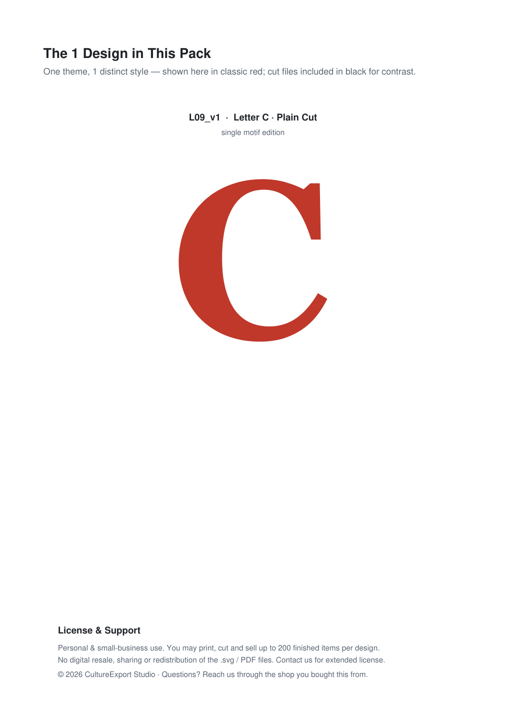 Letter C Paper Cut Template - Free SVG + PDF Pack - design