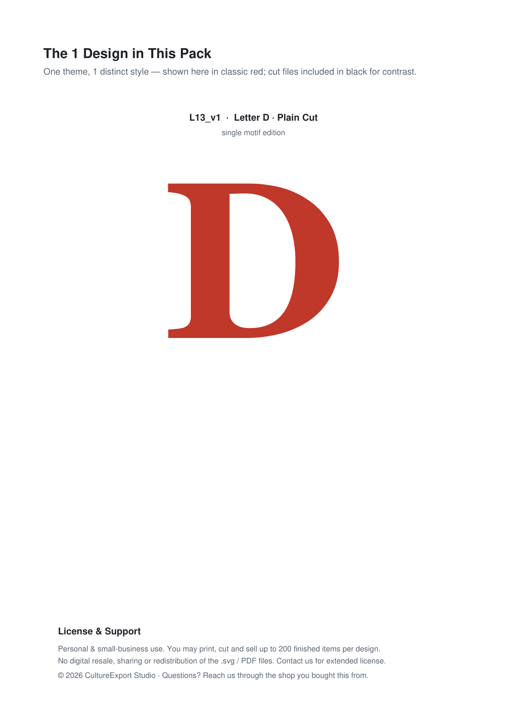 Letter D Paper Cut Template - Free SVG + PDF Pack - design