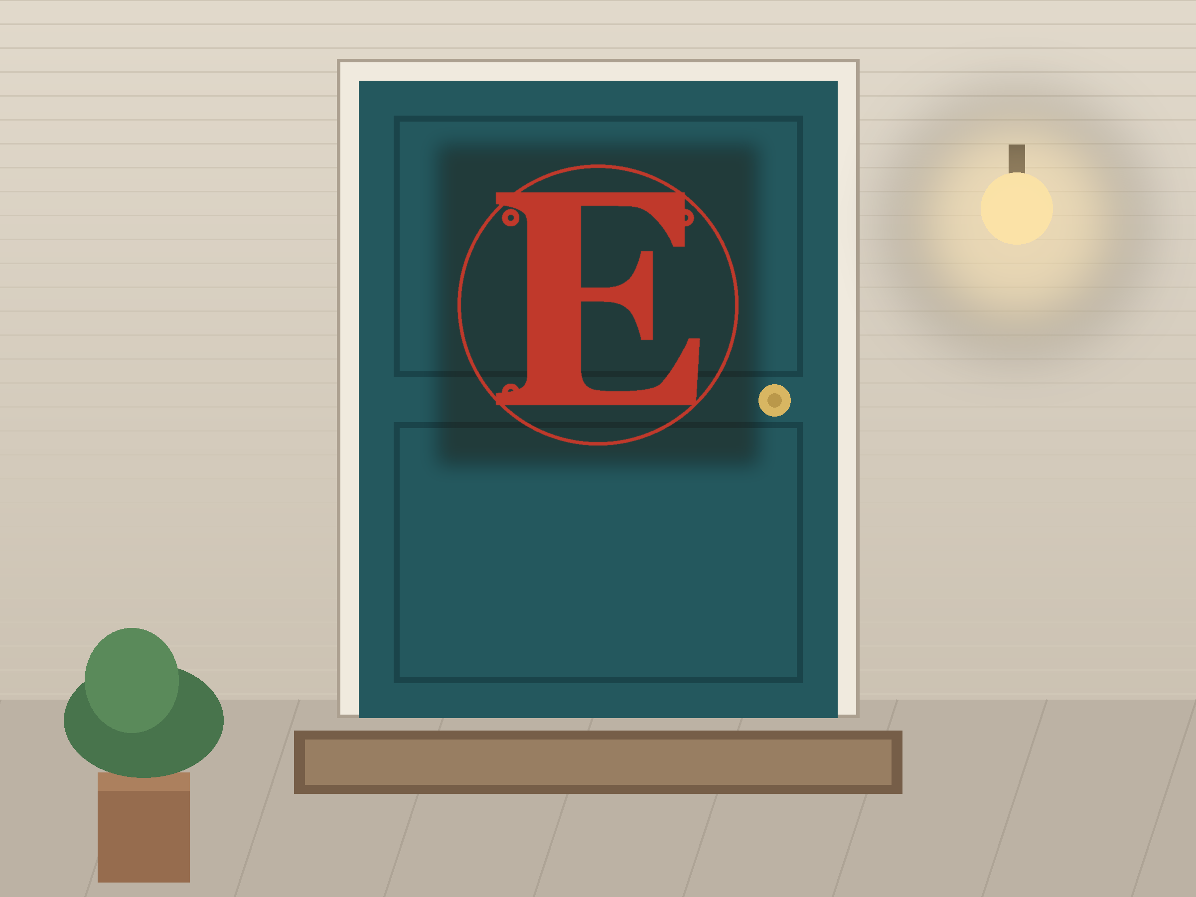 Letter E Ornate Paper Cut Panel - Free SVG + PDF Pack - on a desk