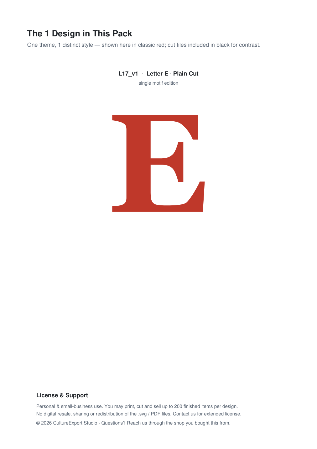 Letter E Paper Cut Template - Free SVG + PDF Pack - design