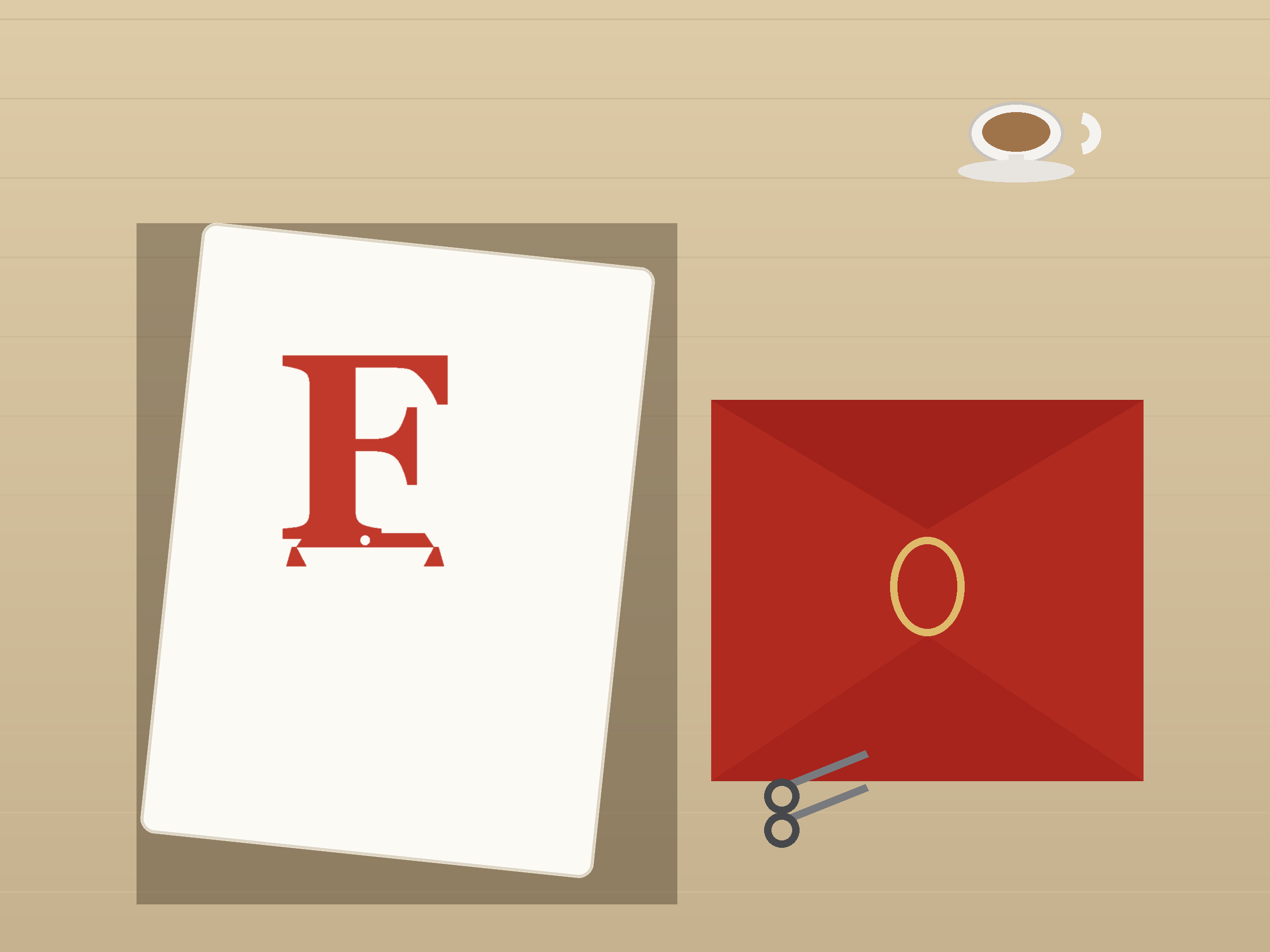 Letter F Banner Paper Cut - Free SVG + PDF Pack - on a desk