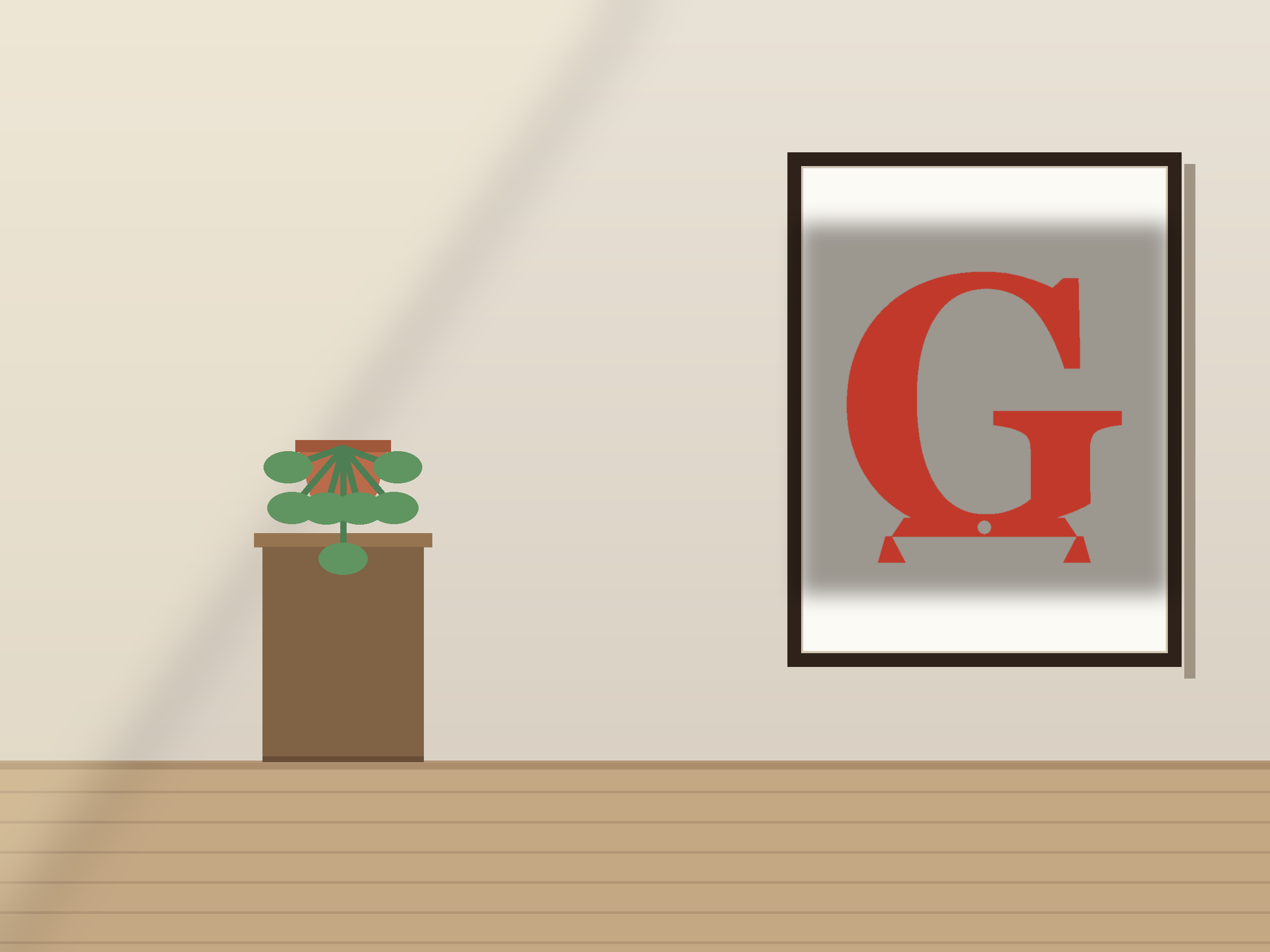 Letter G Banner Paper Cut - Free SVG + PDF Pack - on a desk