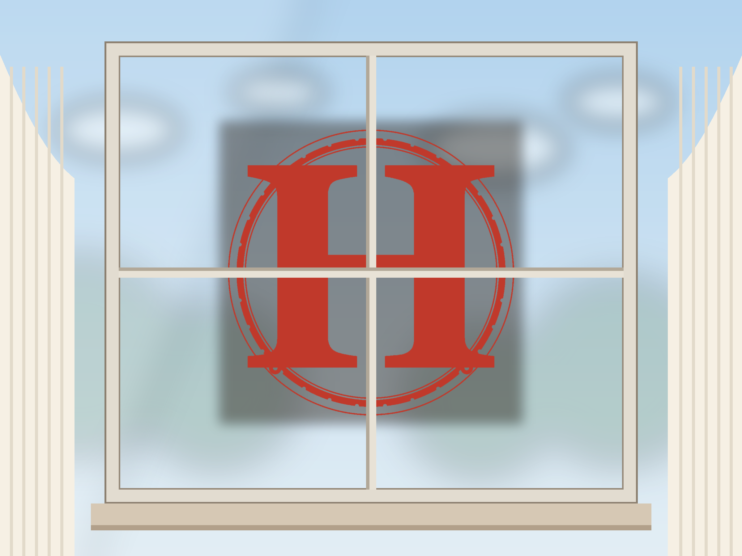 Letter H Window Roundel Paper Cut - Free SVG + PDF Pack - wall decor