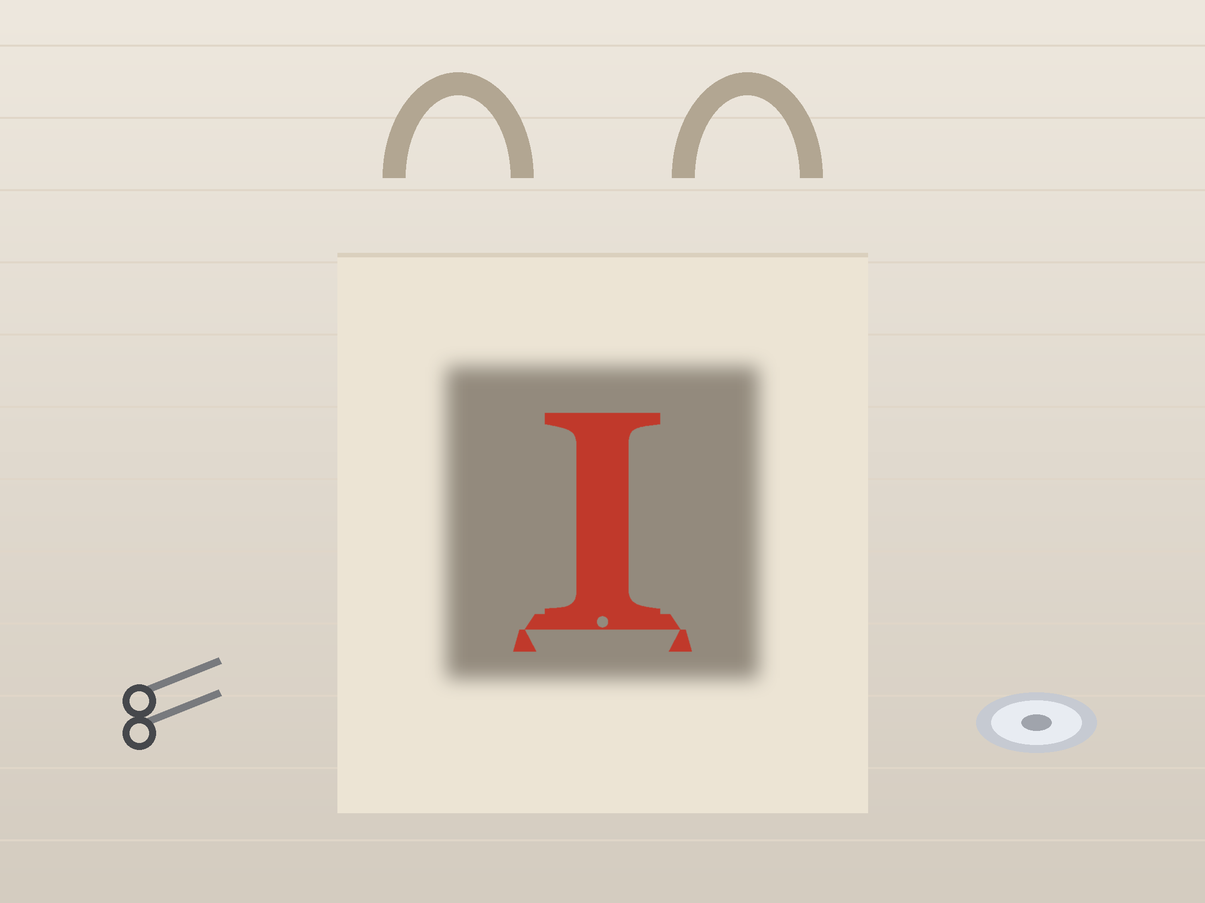 Letter I Banner Paper Cut - Free SVG + PDF Pack - on a desk