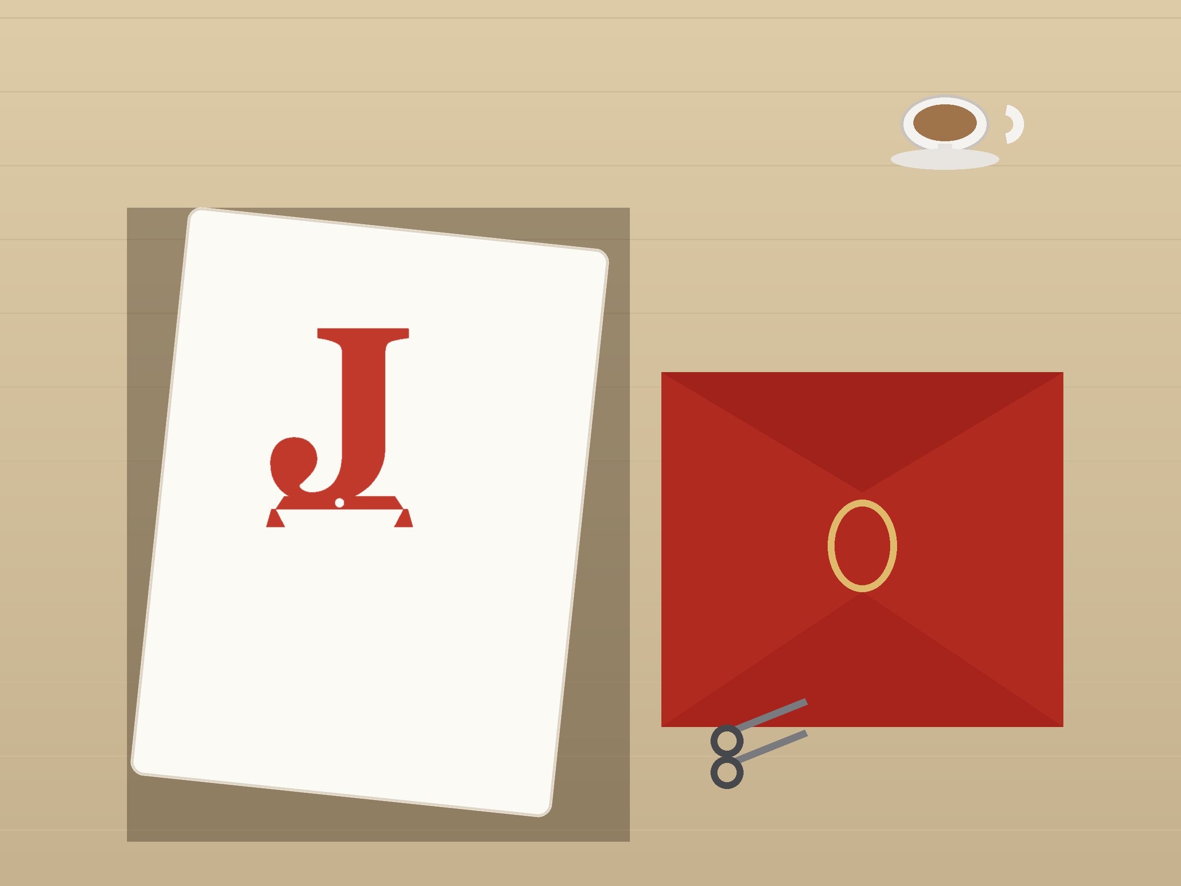 Letter J Banner Paper Cut - Free SVG + PDF Pack - on a desk
