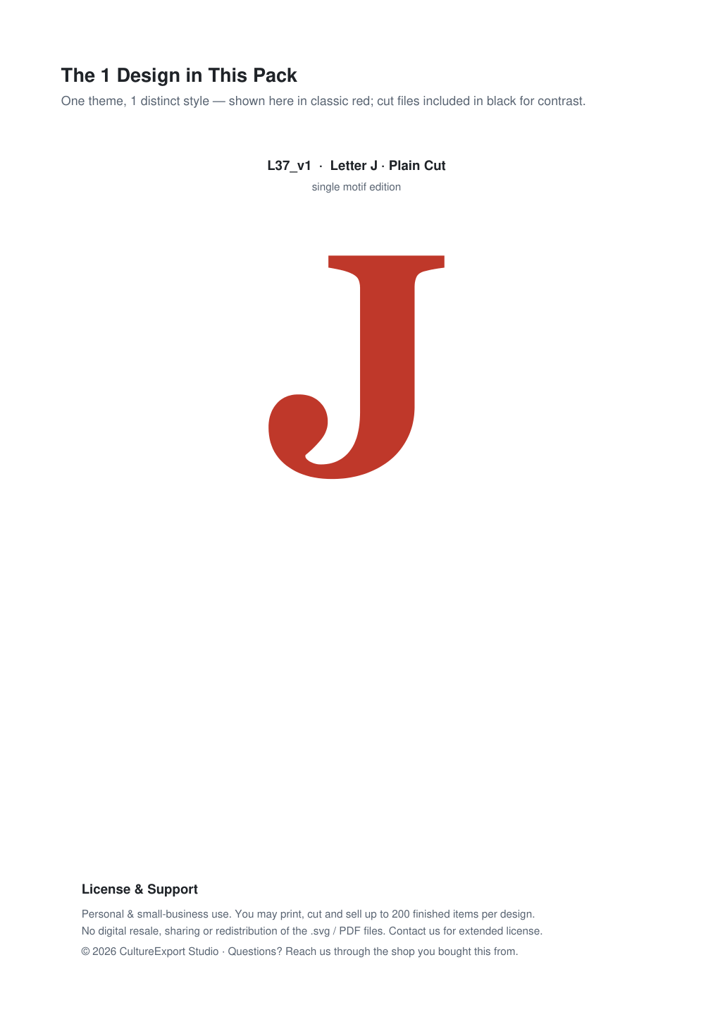 Letter J Paper Cut Template - Free SVG + PDF Pack - design