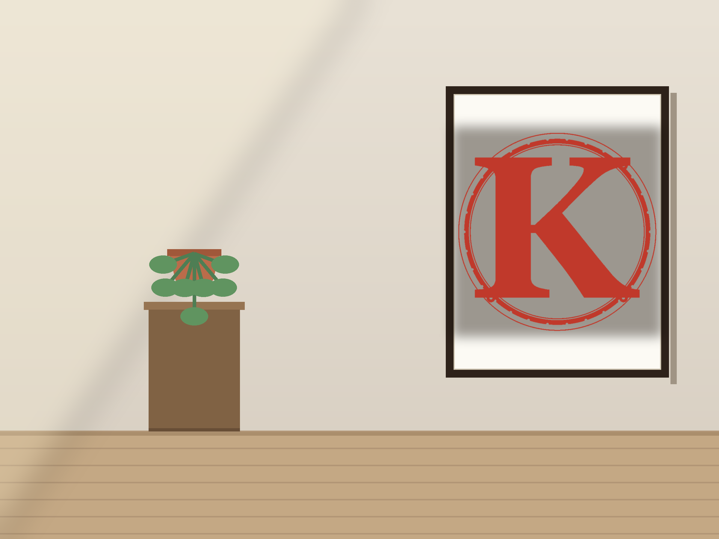 Letter K Window Roundel Paper Cut - Free SVG + PDF Pack - wall decor