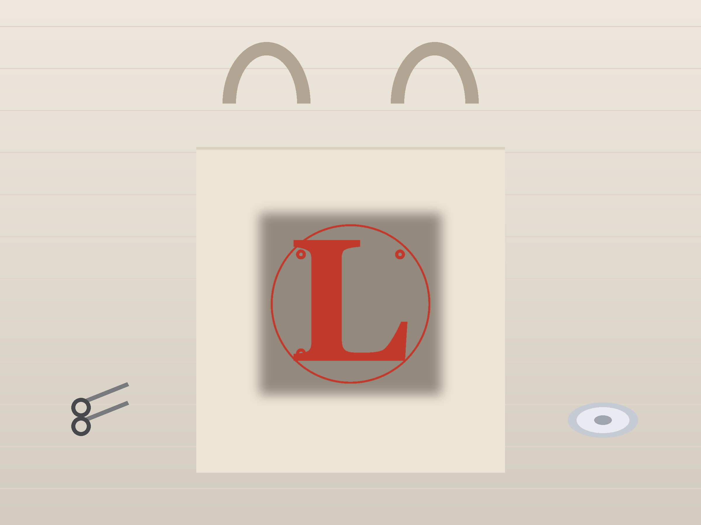 Letter L Ornate Paper Cut Panel - Free SVG + PDF Pack - on a desk