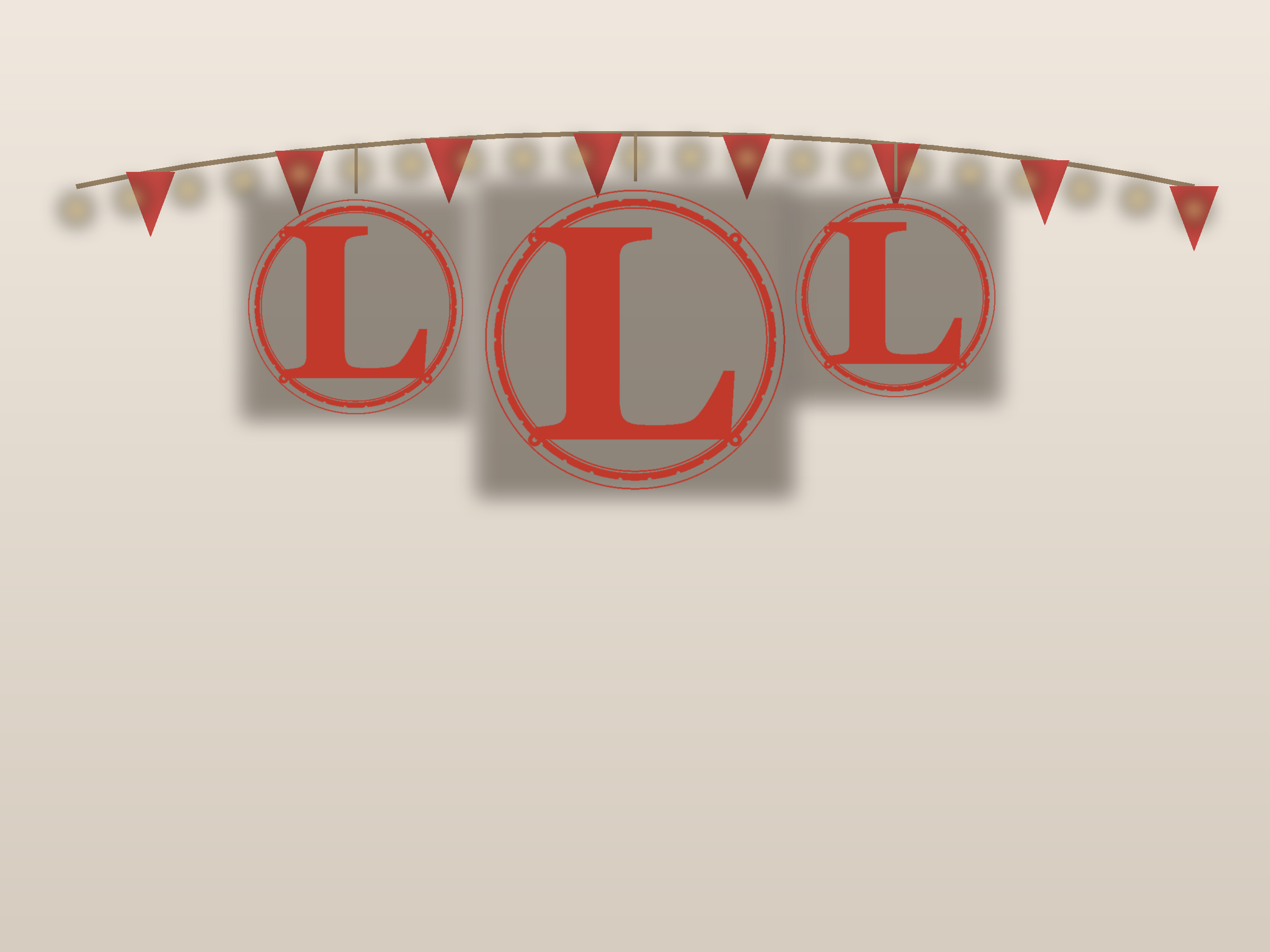 Letter L Window Roundel Paper Cut - Free SVG + PDF Pack - on a desk