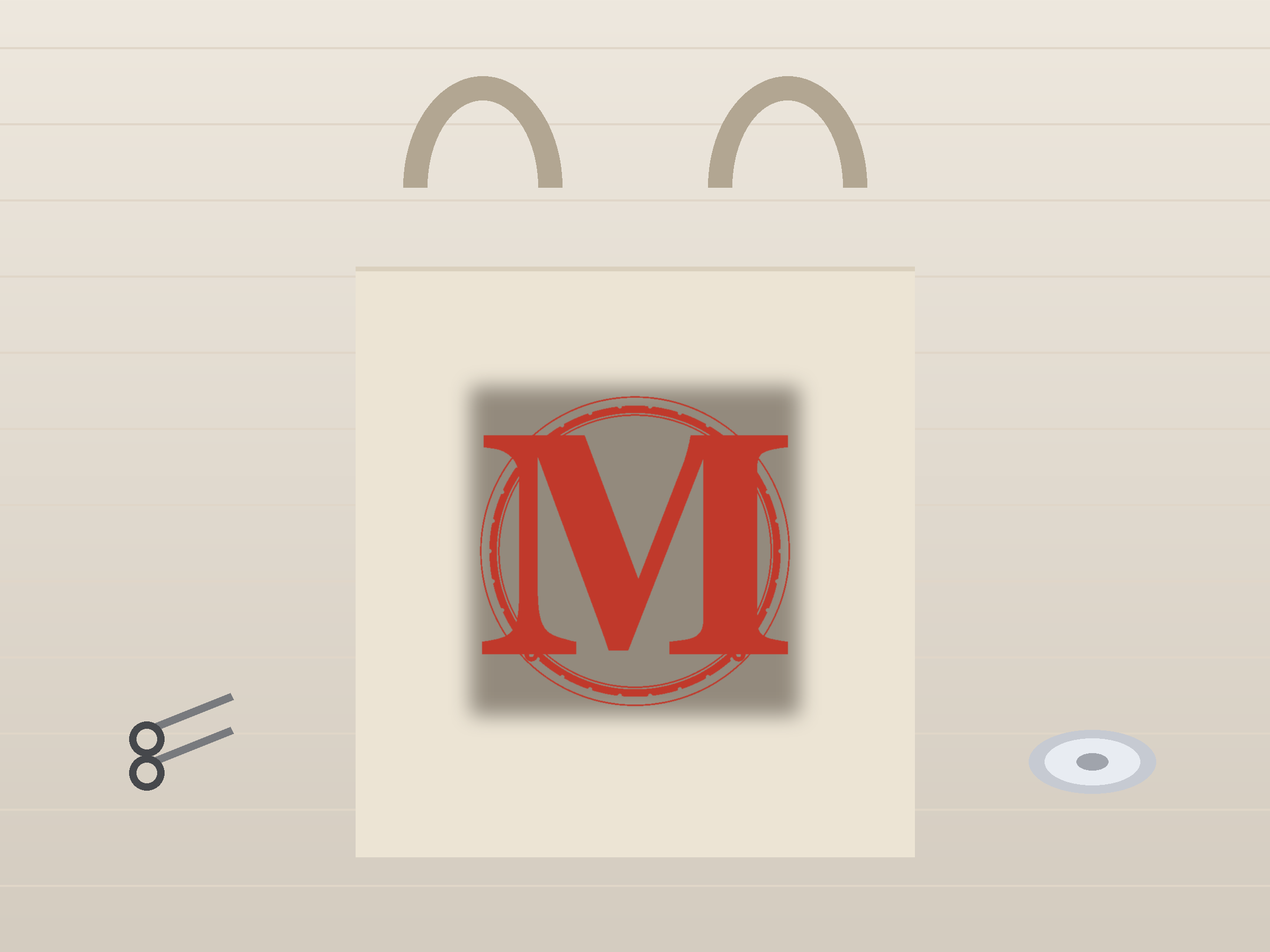 Letter M Window Roundel Paper Cut - Free SVG + PDF Pack - wall decor