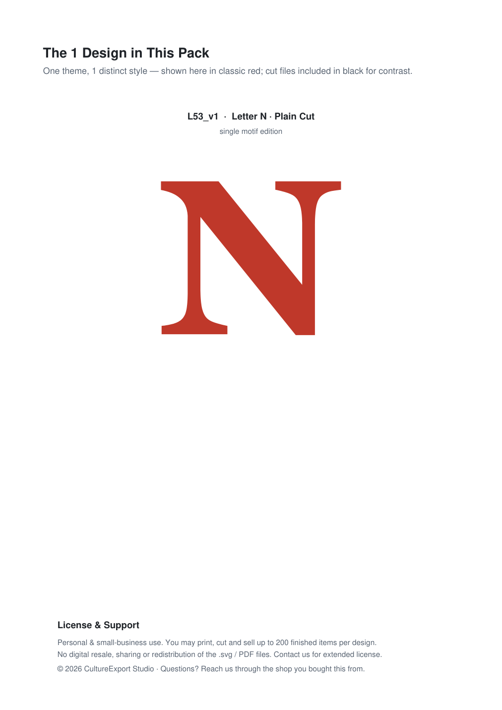 Letter N Paper Cut Template - Free SVG + PDF Pack - design