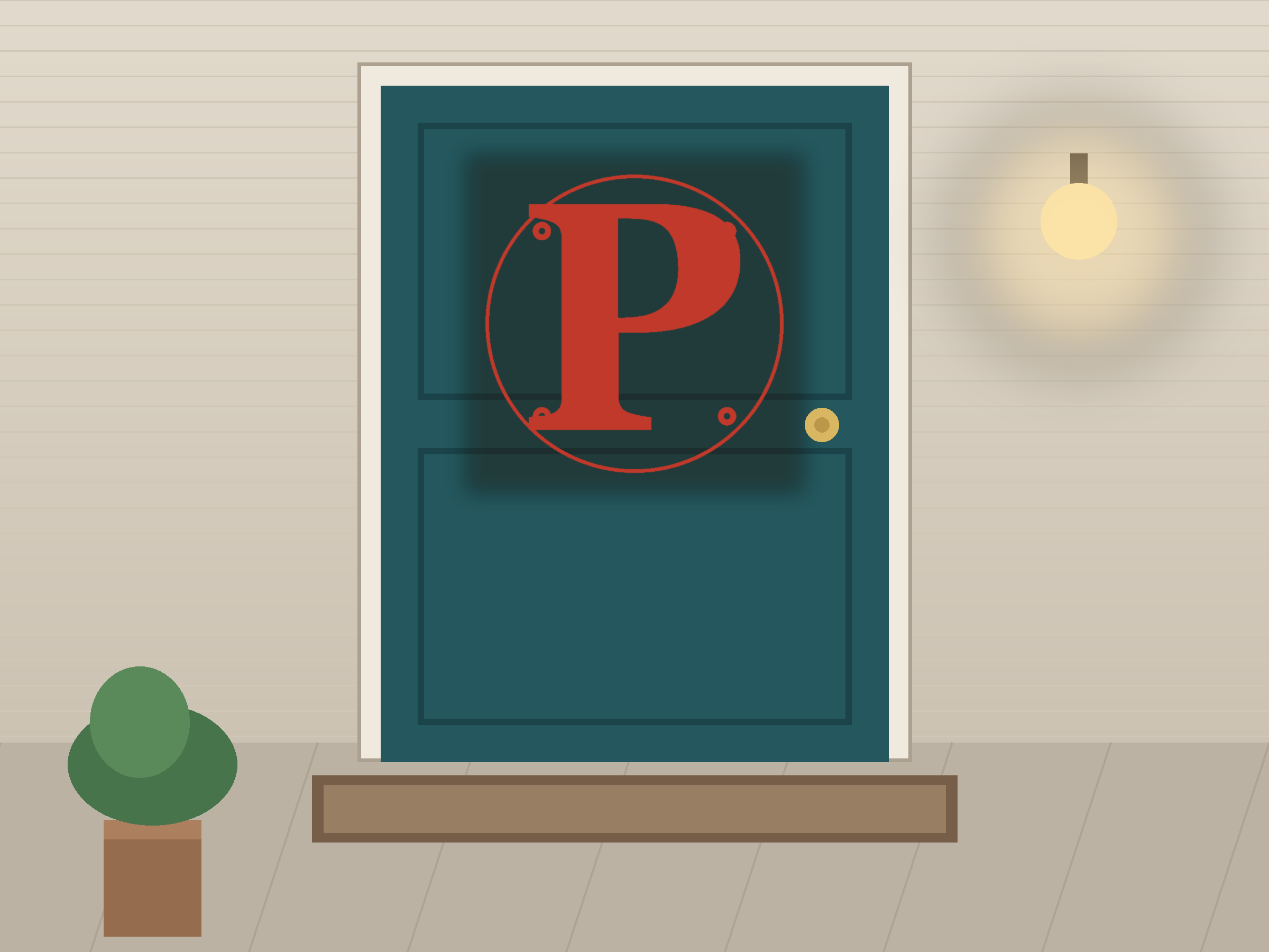 Letter P Ornate Paper Cut Panel - Free SVG + PDF Pack - on a desk