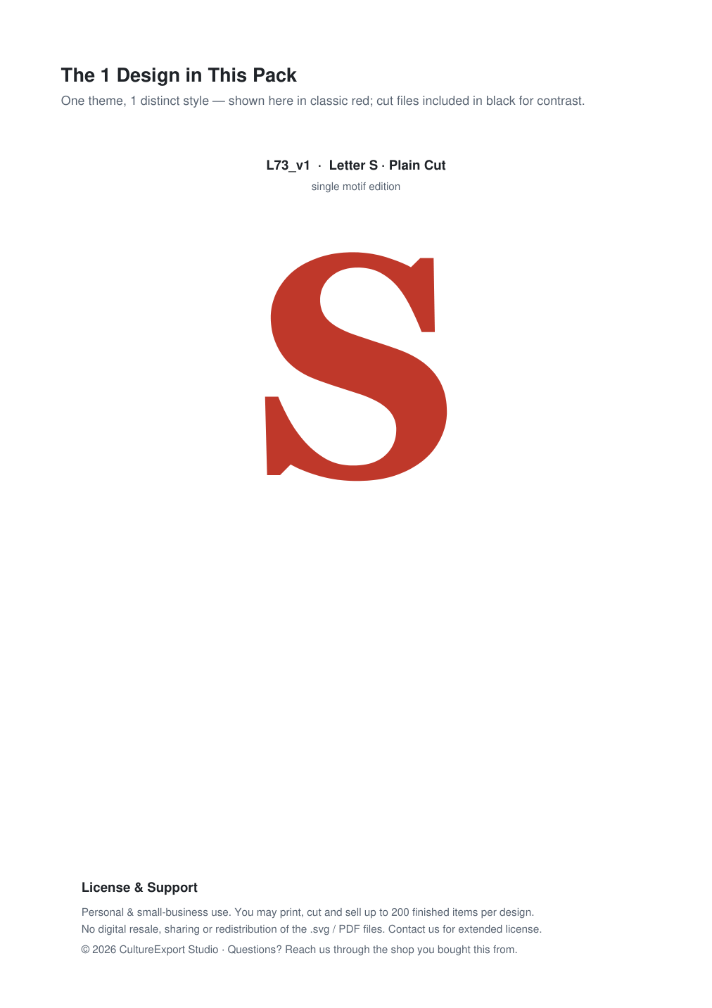 Letter S Paper Cut Template - Free SVG + PDF Pack - design
