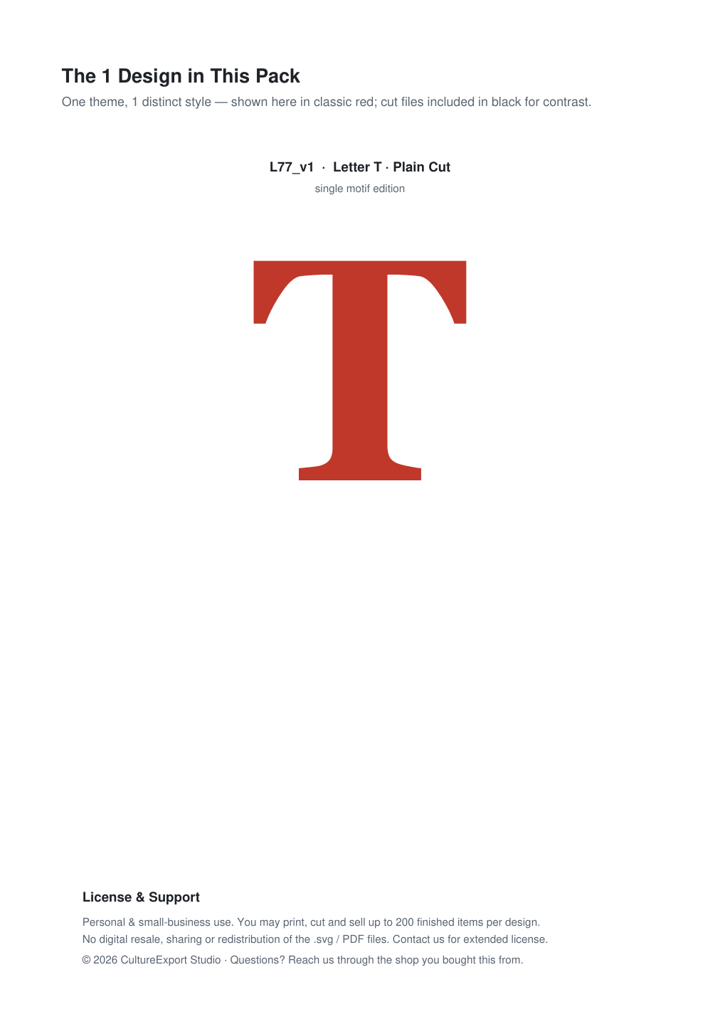 Letter T Paper Cut Template - Free SVG + PDF Pack - design