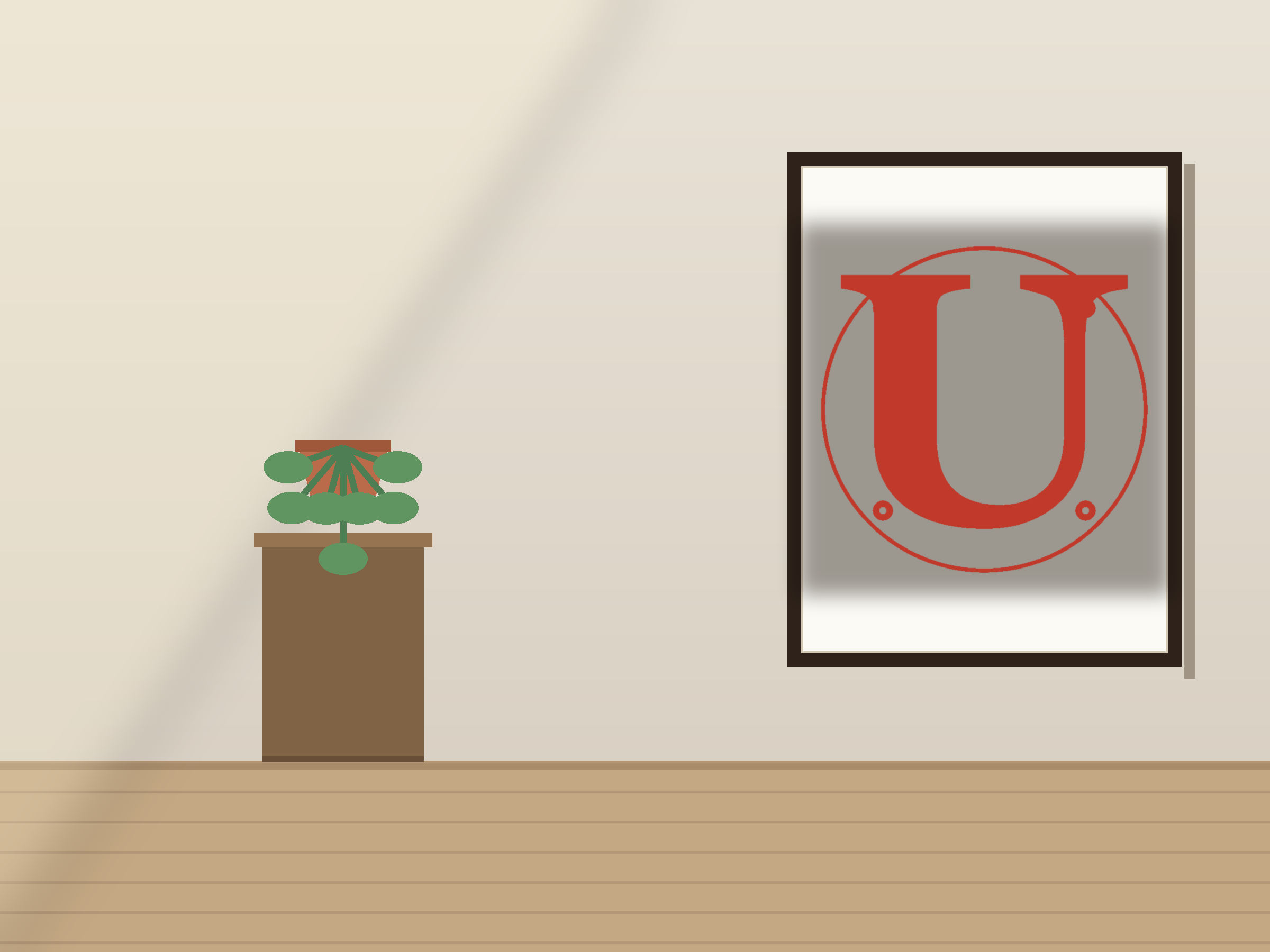 Letter U Ornate Paper Cut Panel - Free SVG + PDF Pack - on a desk