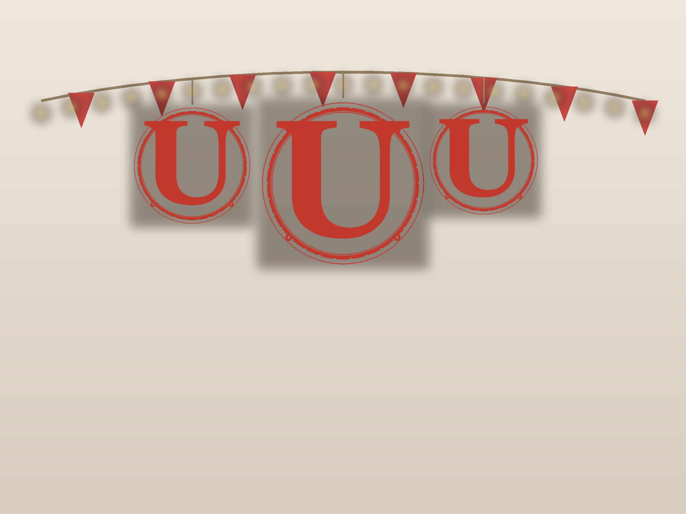 Letter U Window Roundel Paper Cut - Free SVG + PDF Pack - on a desk