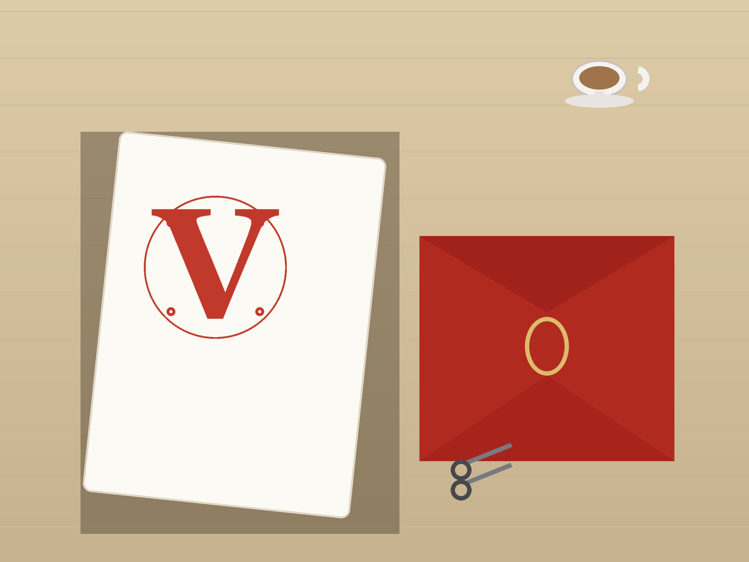 Letter V Ornate Paper Cut Panel - Free SVG + PDF Pack - on a desk