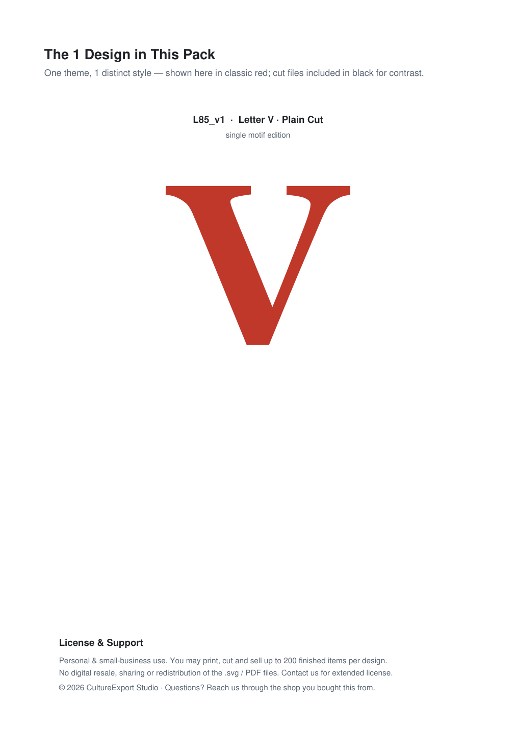 Letter V Paper Cut Template - Free SVG + PDF Pack - design