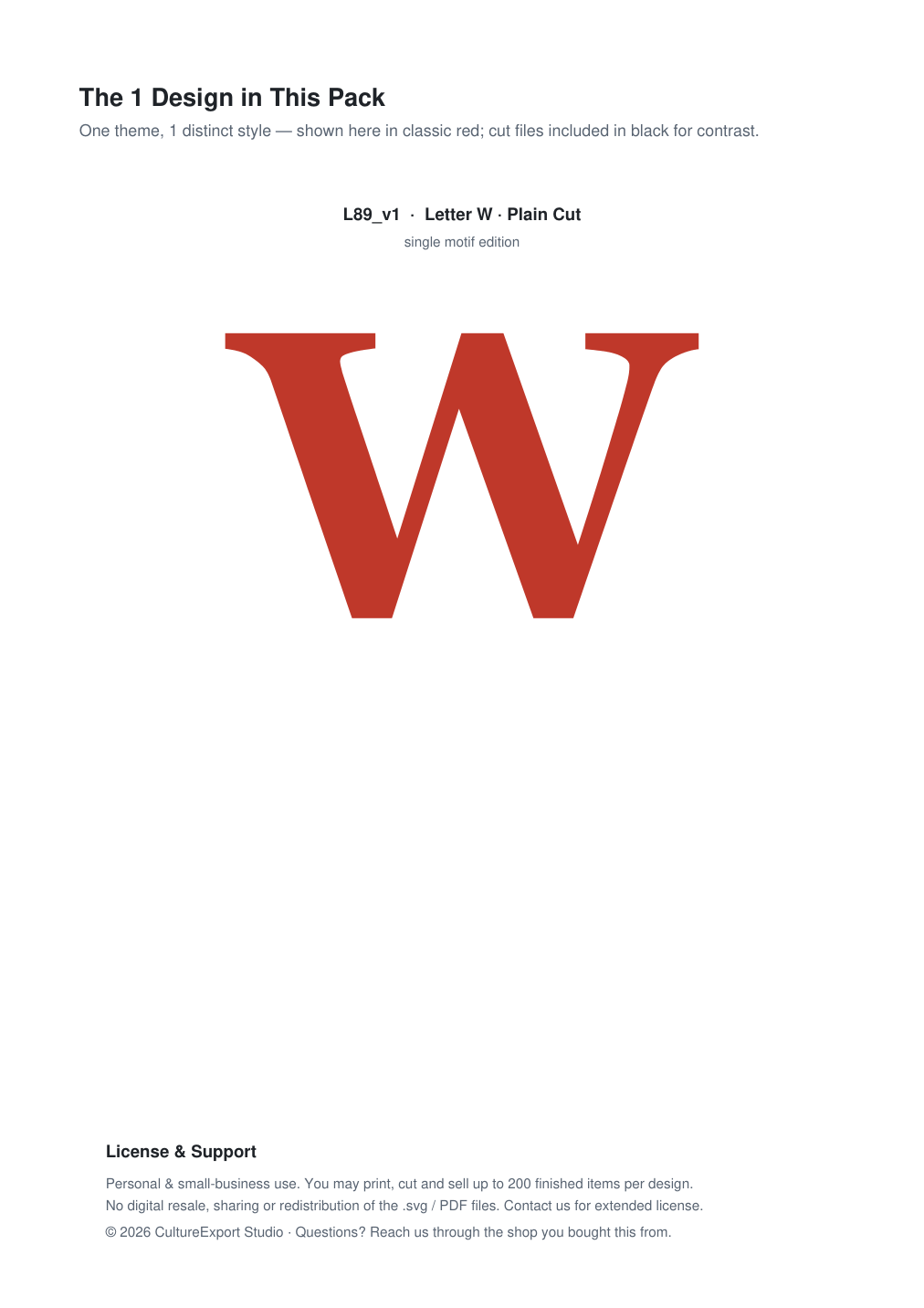 Letter W Paper Cut Template - Free SVG + PDF Pack - design