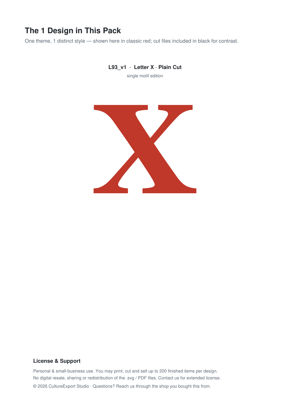 Letter X Paper Cut Template - Free SVG + PDF Pack - design