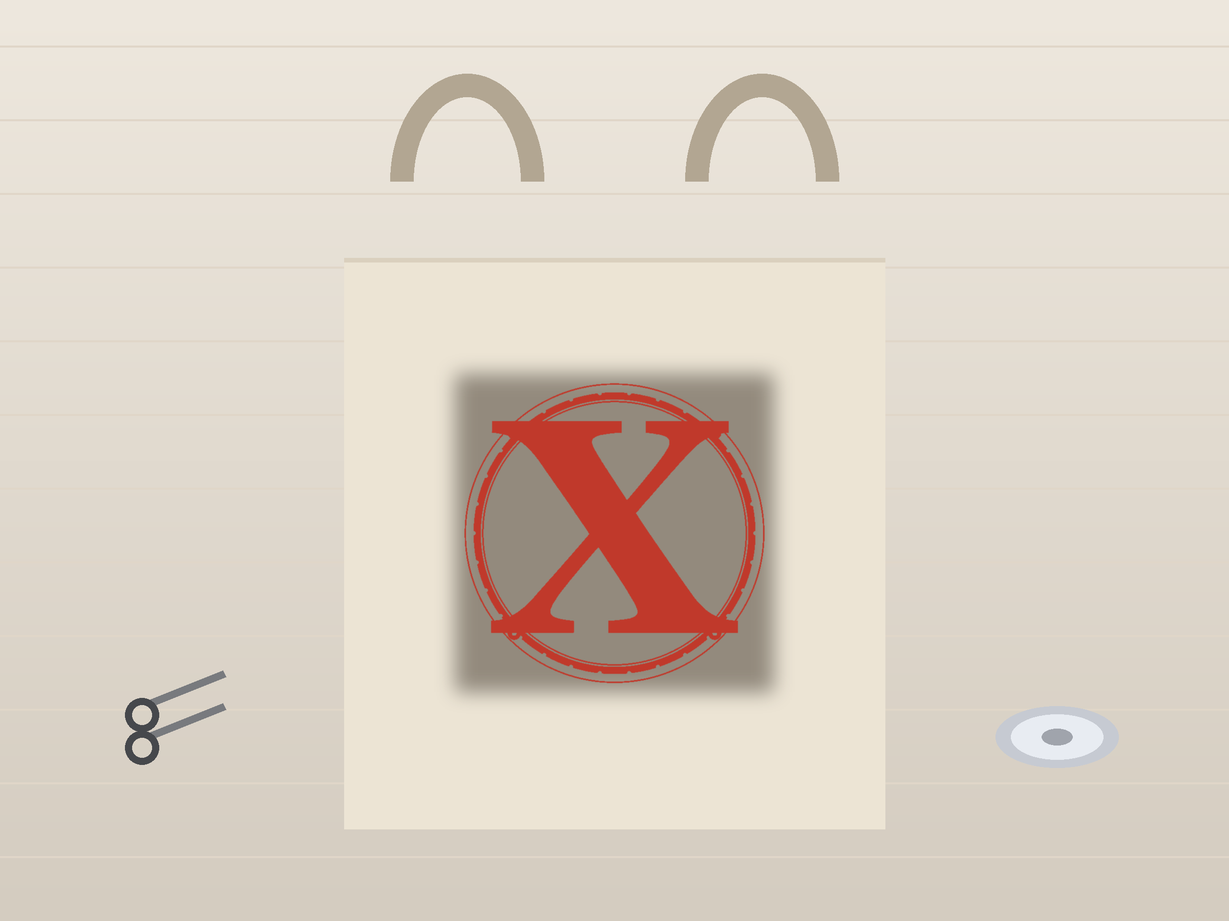 Letter X Window Roundel Paper Cut - Free SVG + PDF Pack - on a desk