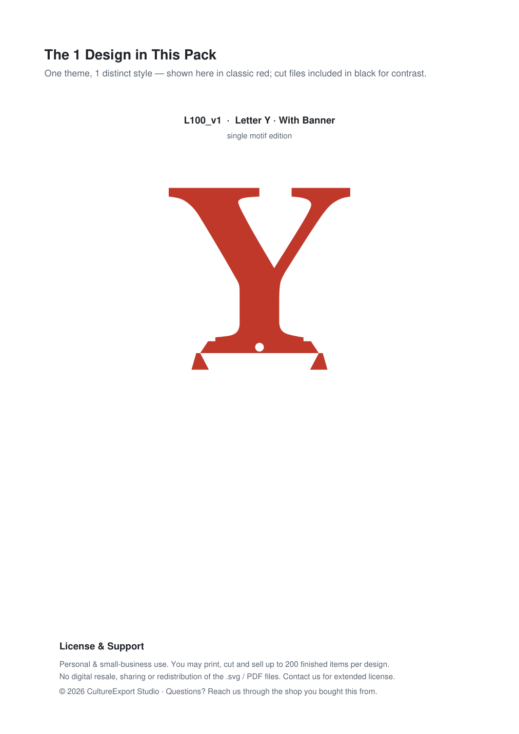 Letter Y Banner Paper Cut - Free SVG + PDF Pack - design