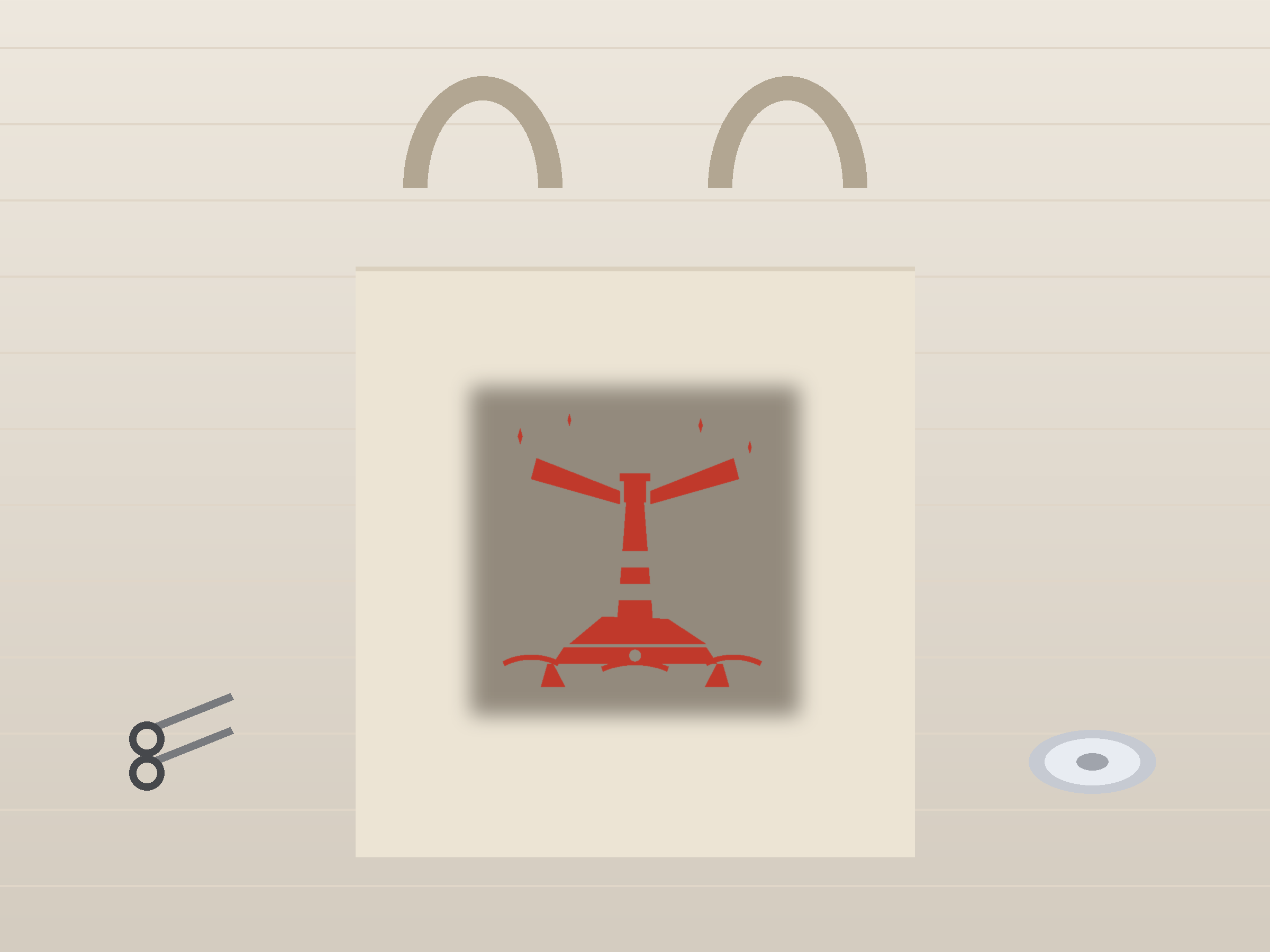 Lighthouse Banner Paper Cut - Free SVG + PDF Pack - on a desk