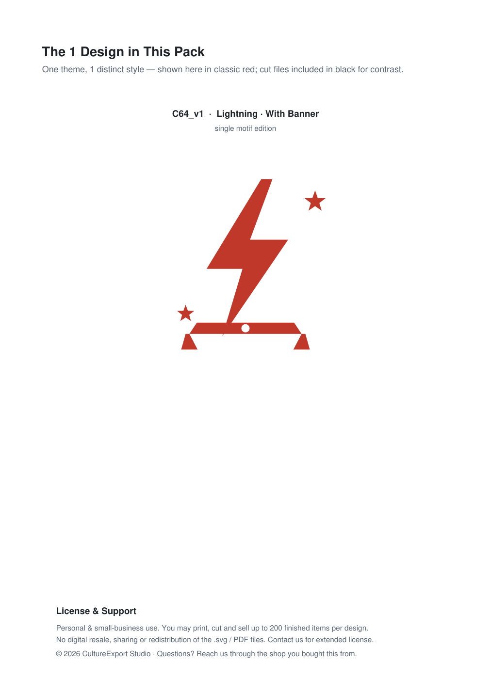 Lightning Banner Paper Cut - Free SVG + PDF Pack - design