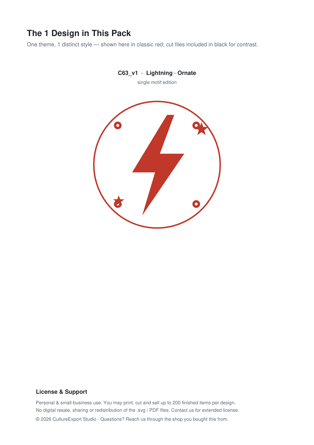 Lightning Ornate Paper Cut Panel - Free SVG + PDF Pack - design