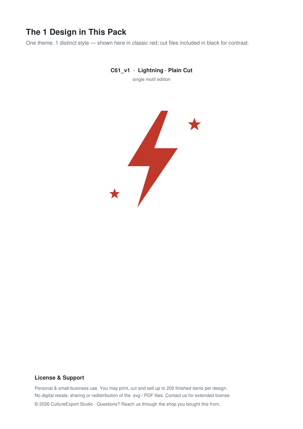 Lightning Paper Cut Template - Free SVG + PDF Pack - design