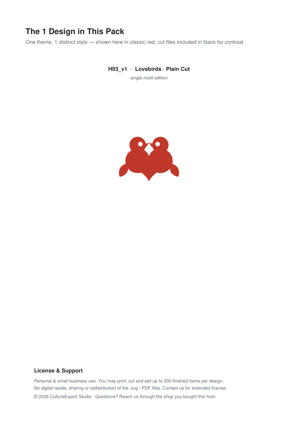 Lovebirds Paper Cut Template - Free SVG + PDF Pack - design