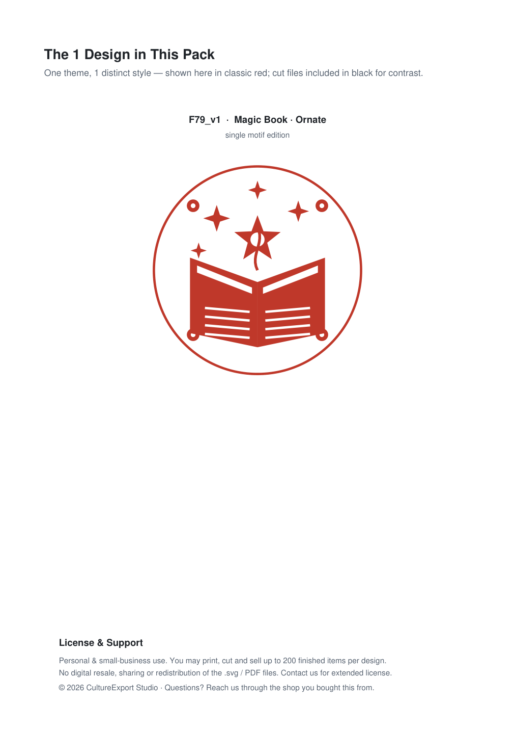 Magic Book Ornate Paper Cut Panel - Free SVG + PDF Pack - design