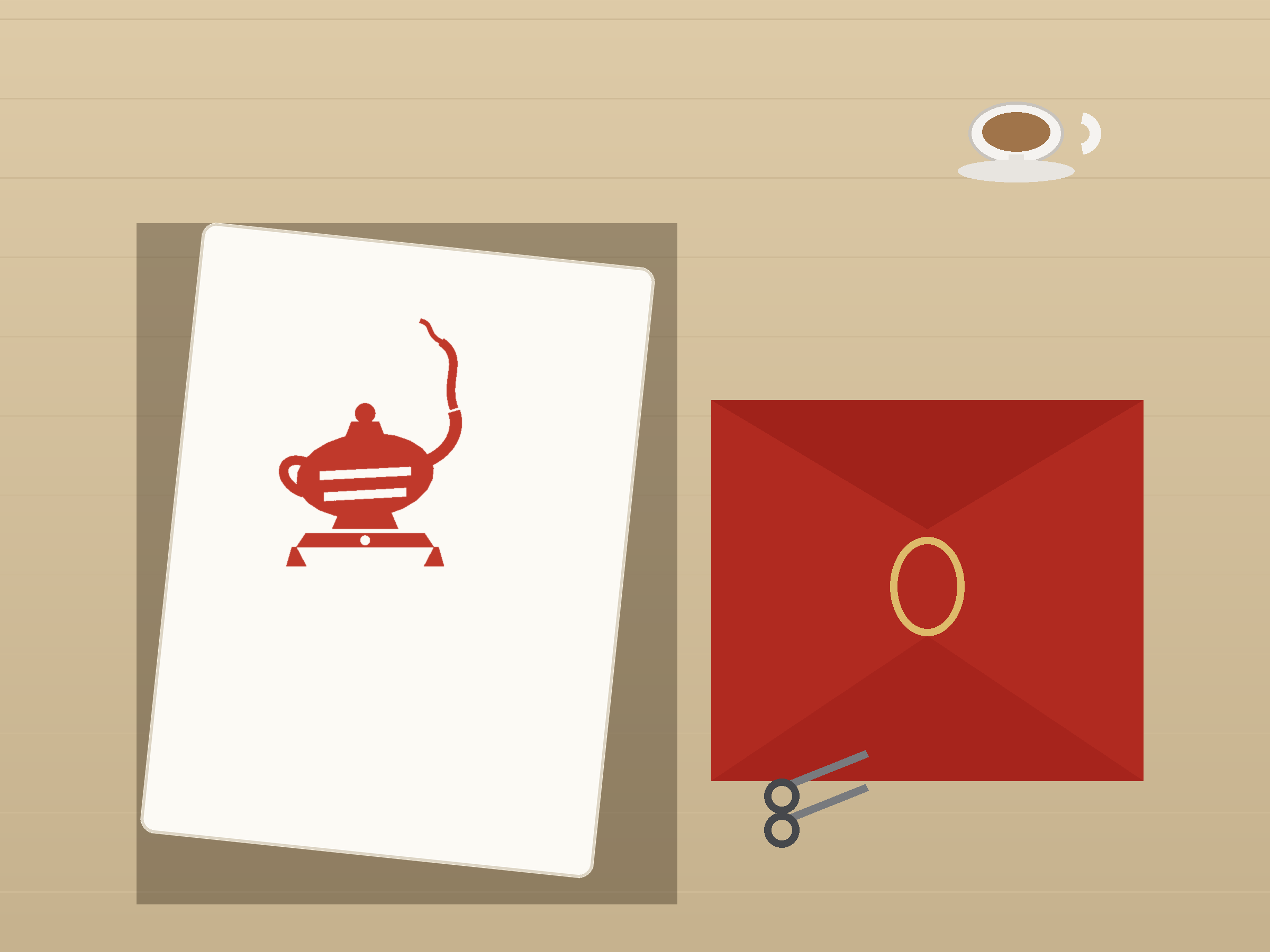 Magic Lamp Banner Paper Cut - Free SVG + PDF Pack - on a desk