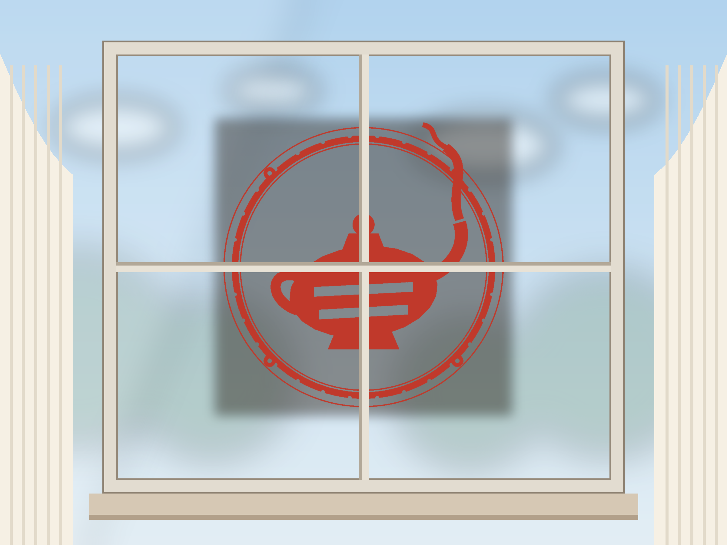 Magic Lamp Window Roundel Paper Cut - Free SVG + PDF Pack - on a desk