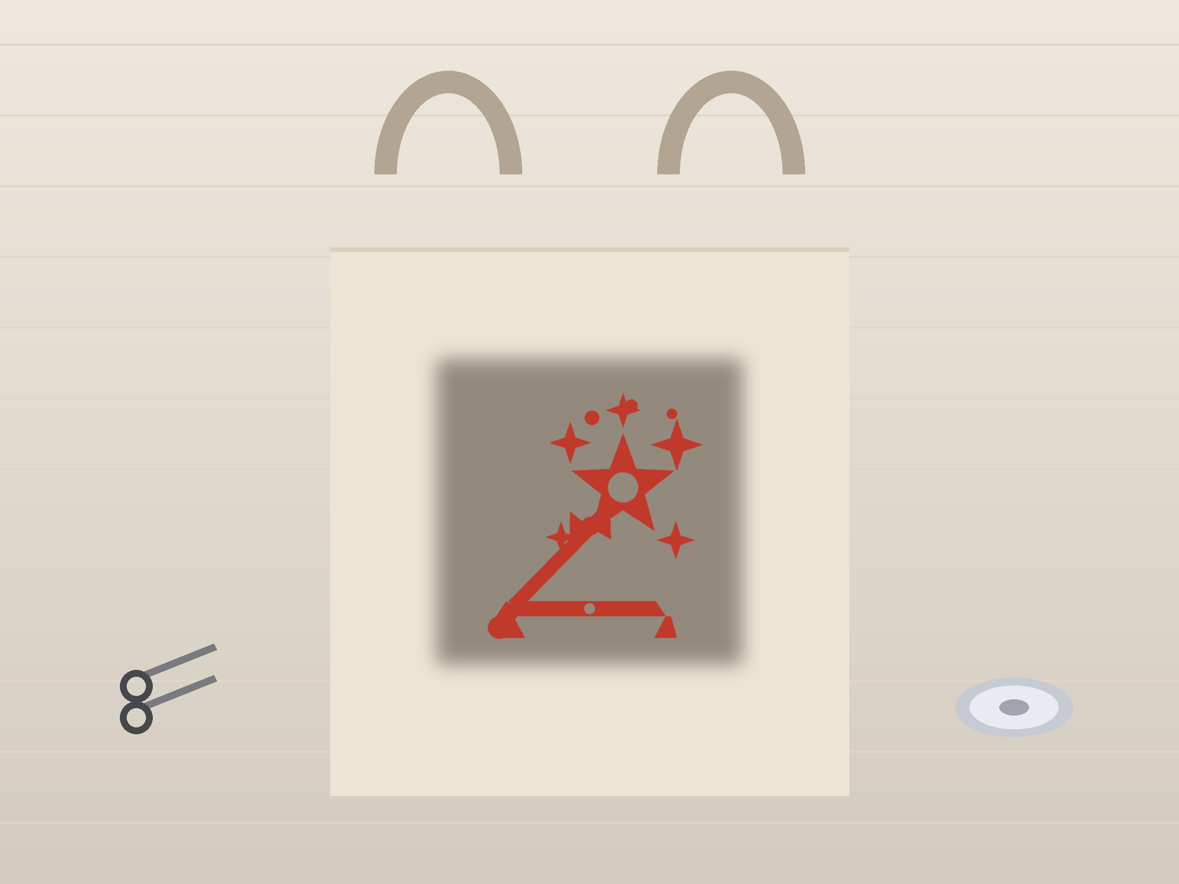 Magic Wand Banner Paper Cut - Free SVG + PDF Pack - on a desk
