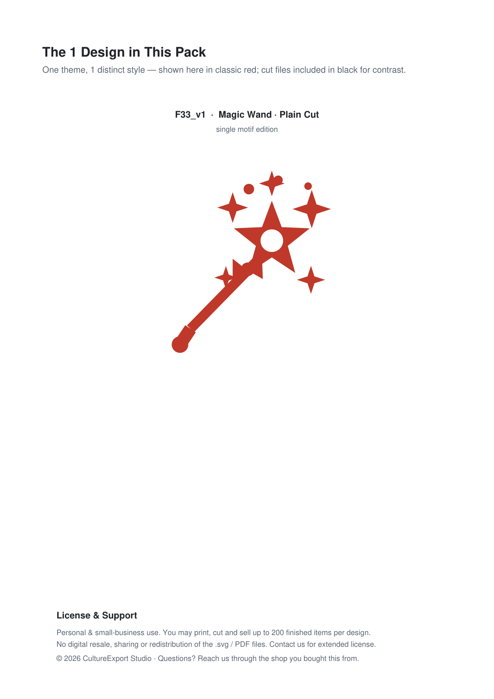 Magic Wand Paper Cut Template - Free SVG + PDF Pack - design