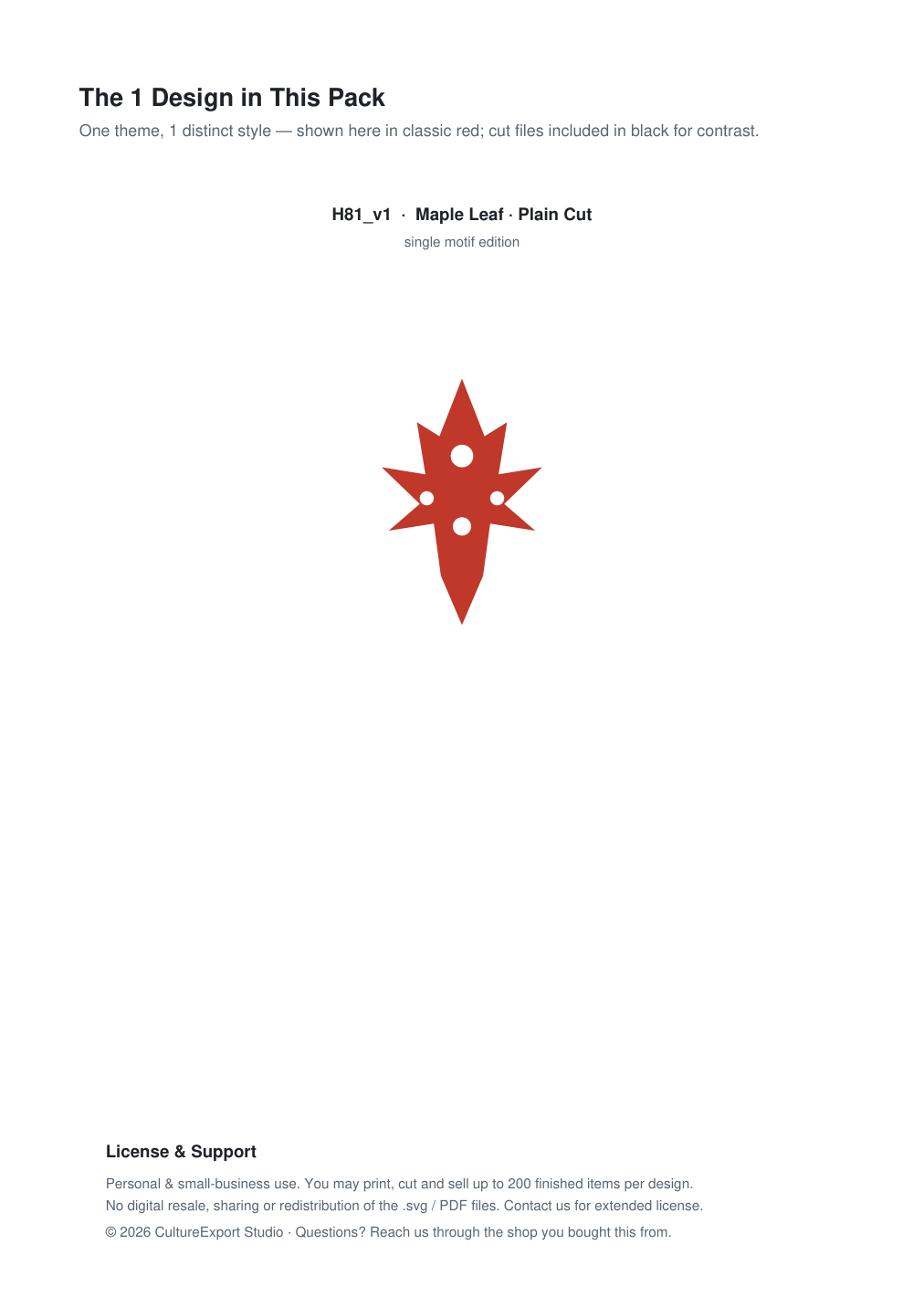 Maple Leaf Paper Cut Template - Free SVG + PDF Pack - design