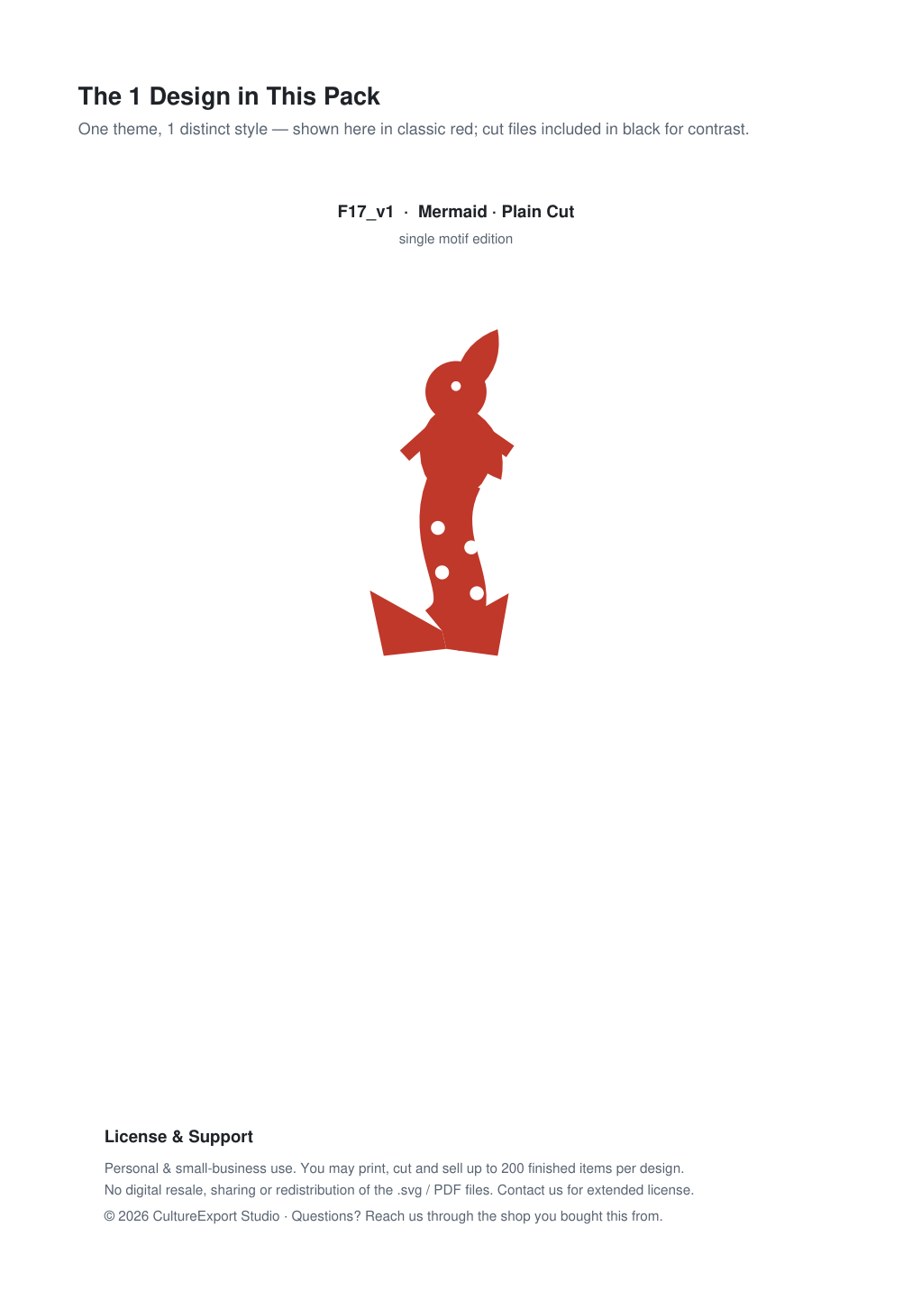 Mermaid Paper Cut Template - Free SVG + PDF Pack - design