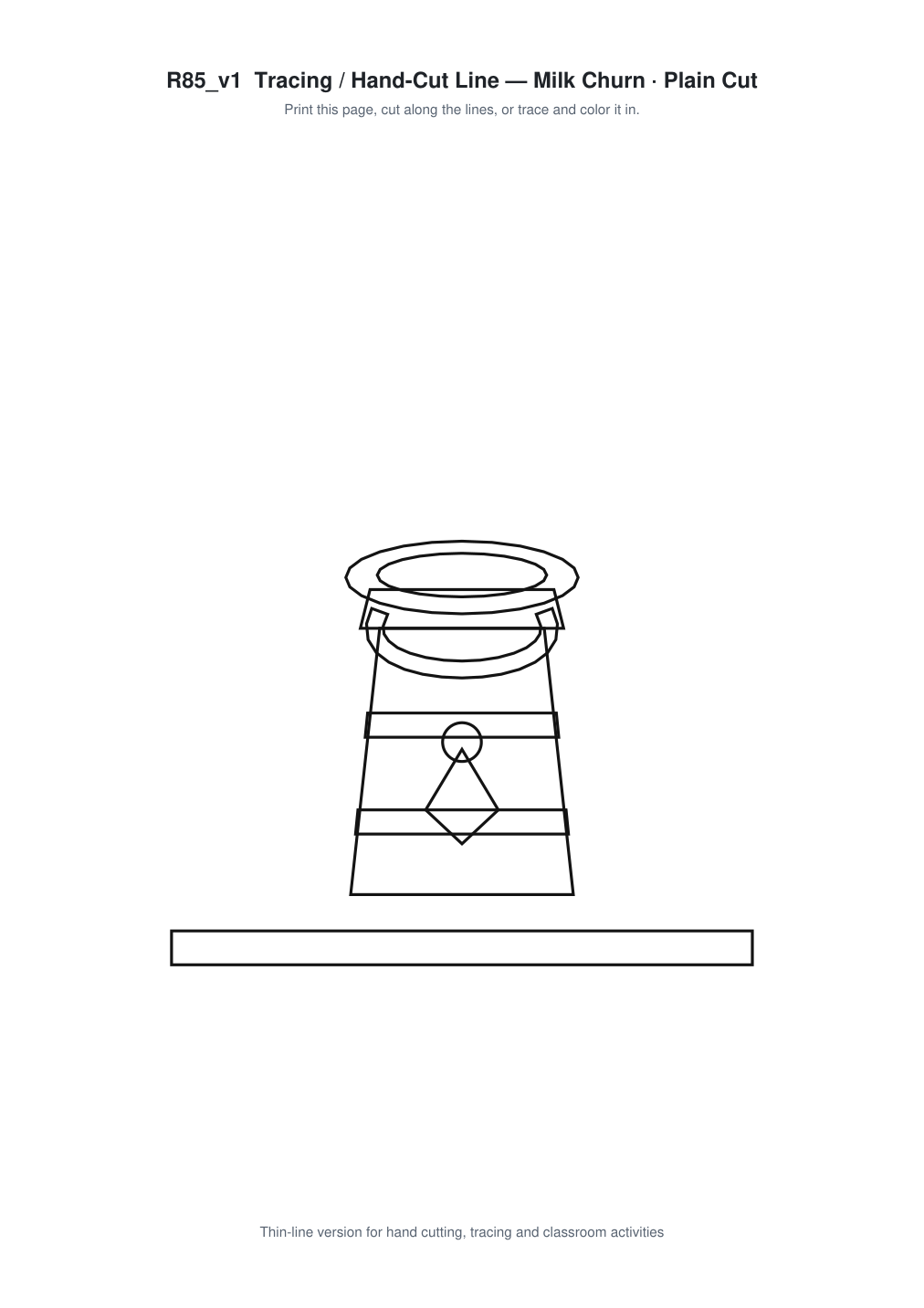 Milk Churn Paper Cut Template - Free SVG + PDF Pack - line art