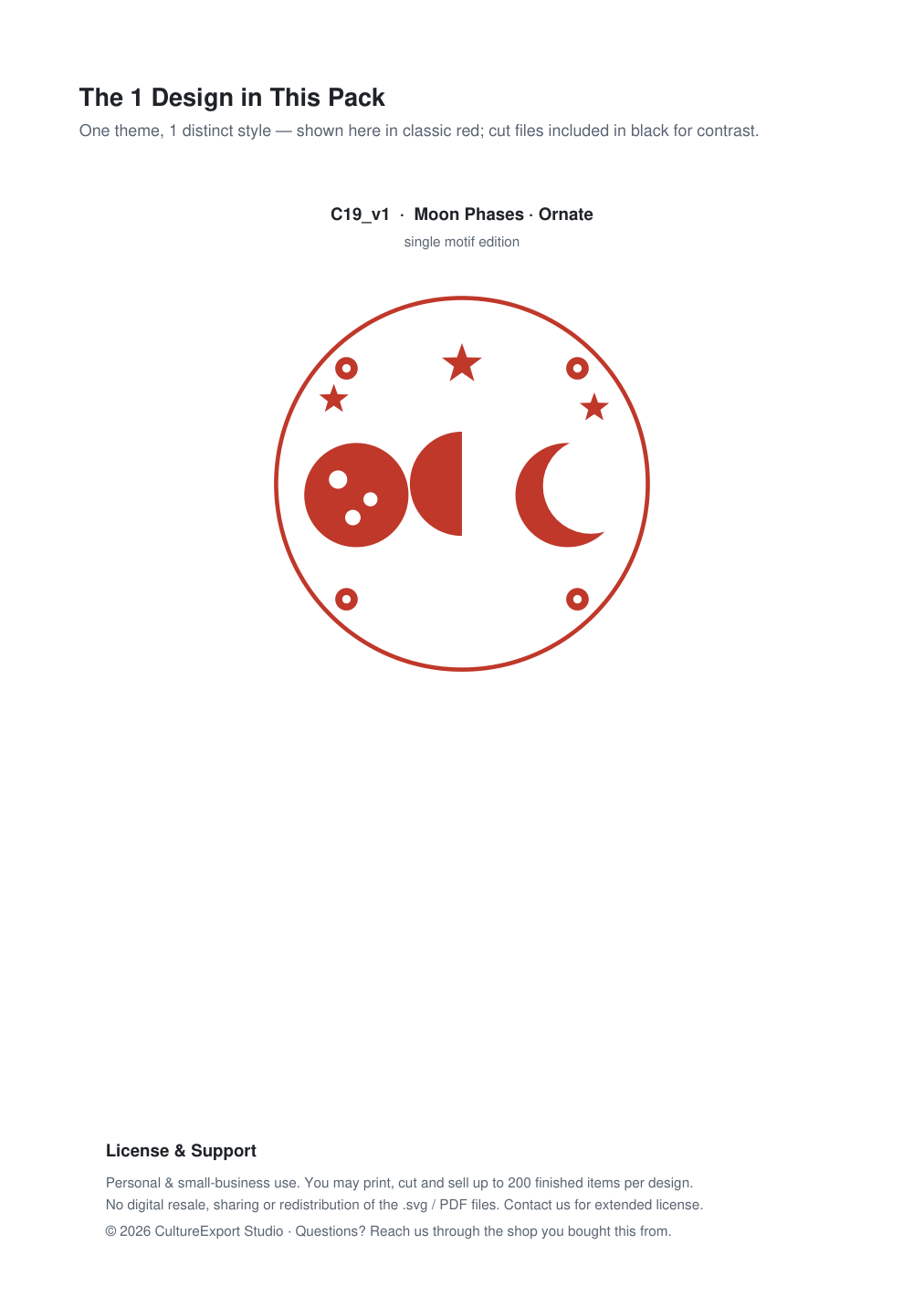 Moon Phases Ornate Paper Cut Panel - Free SVG + PDF Pack - design