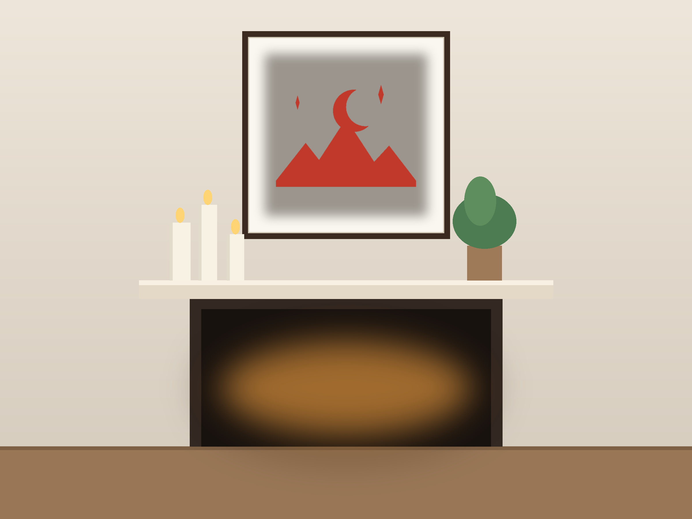 Mountain Moonlight Paper Cut Template - Free SVG + PDF Pack - on a desk