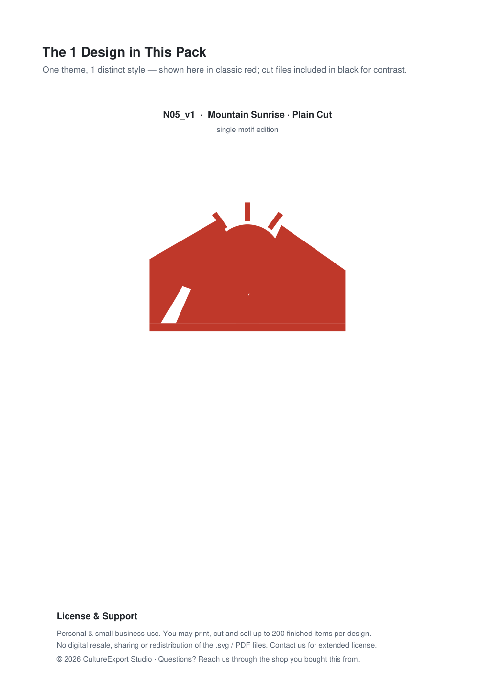 Mountain Sunrise Paper Cut Template - Free SVG + PDF Pack - design
