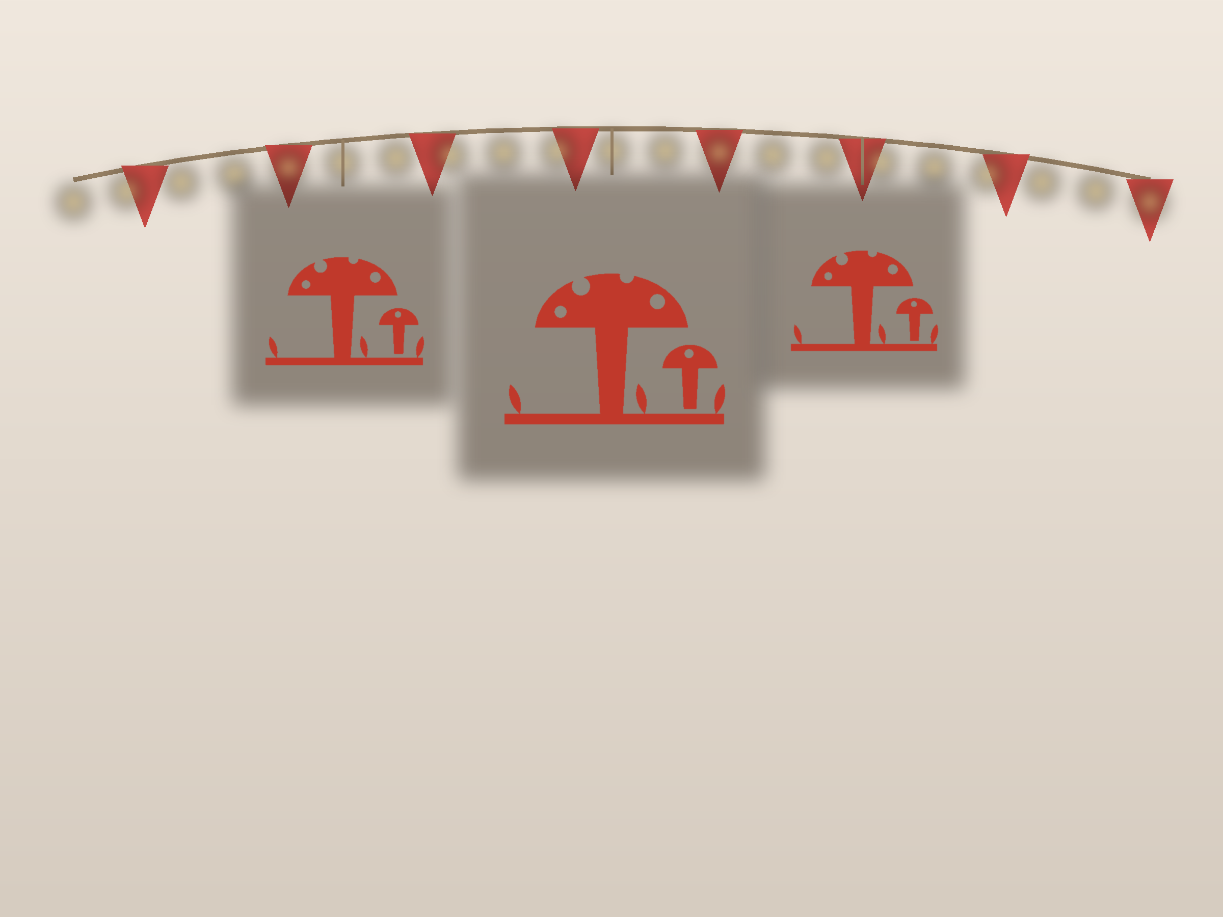Mushroom Paper Cut Template - Free SVG + PDF Pack - on a desk