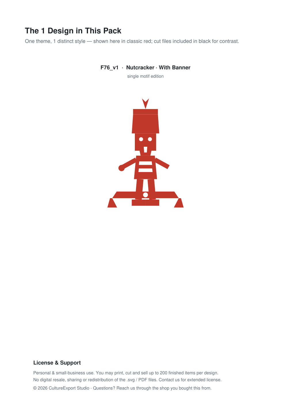Nutcracker Banner Paper Cut - Free SVG + PDF Pack - design