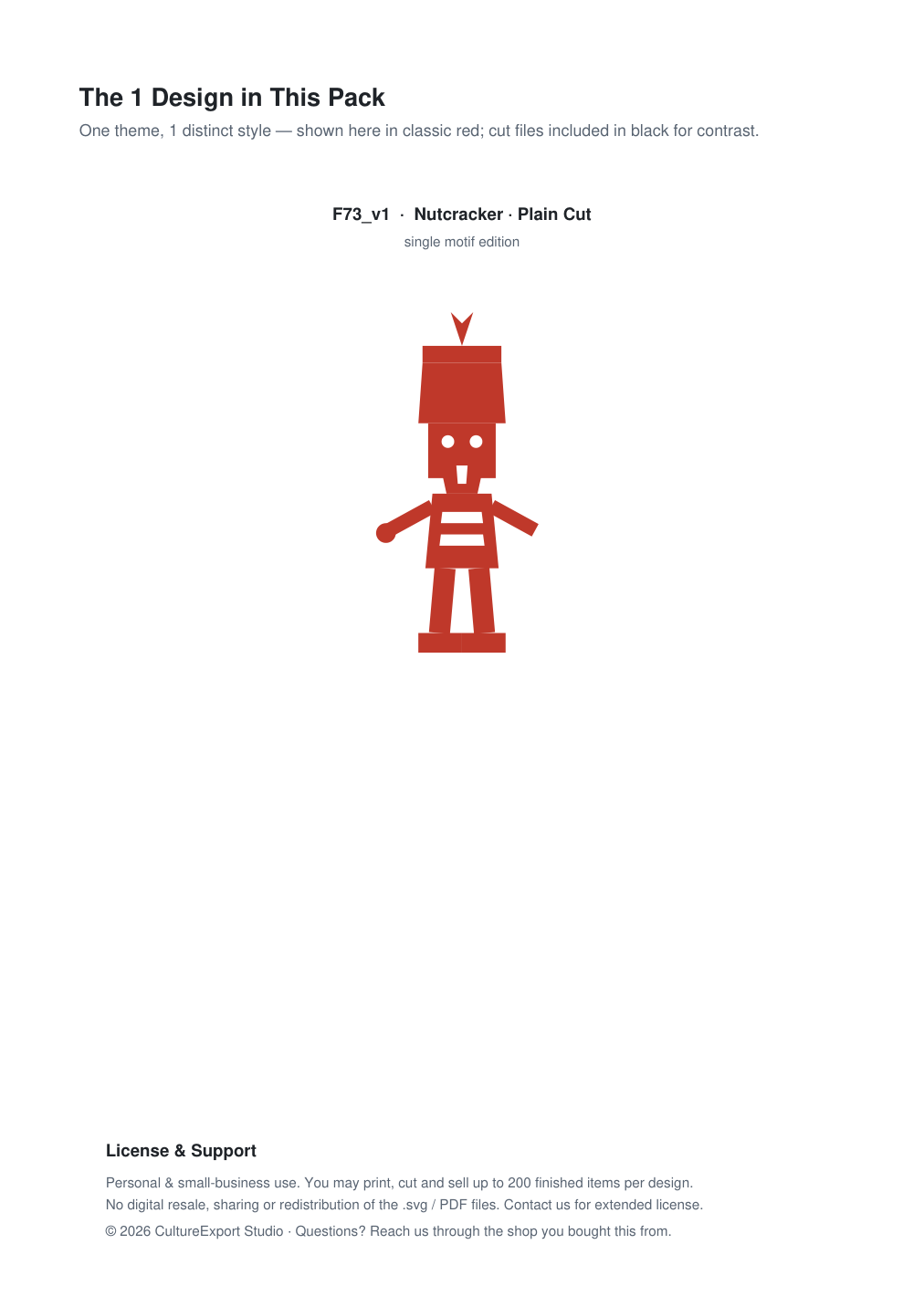 Nutcracker Paper Cut Template - Free SVG + PDF Pack - design