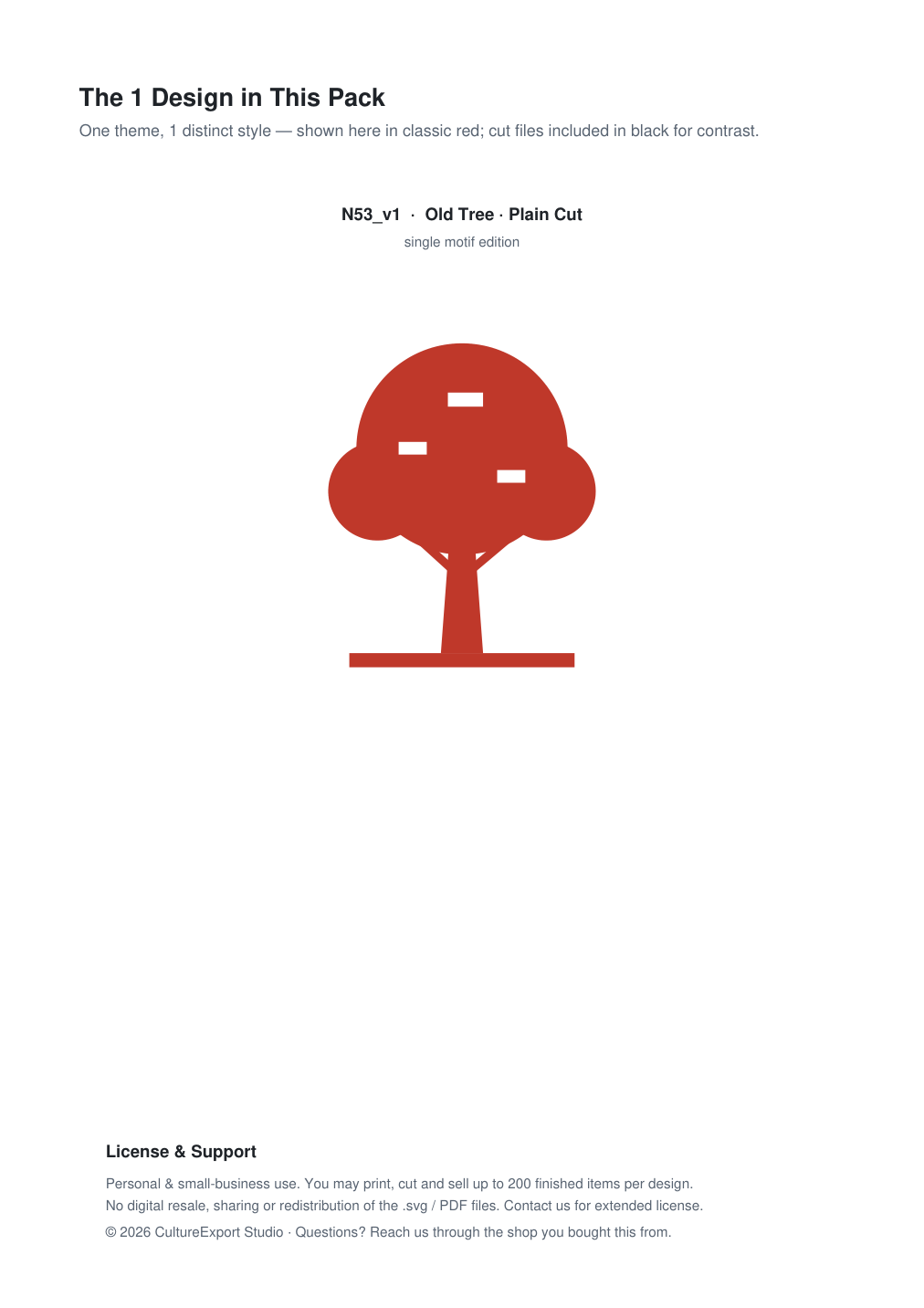 Old Tree Paper Cut Template - Free SVG + PDF Pack - design